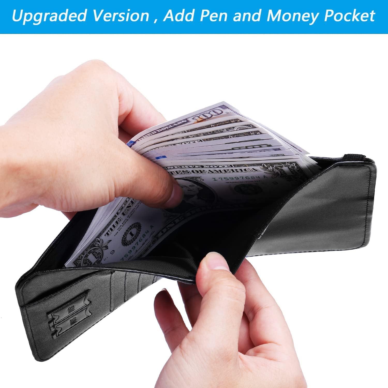 Funda de Pasaporte PASCACOO Mejorada con Bloqueo RFID Negro