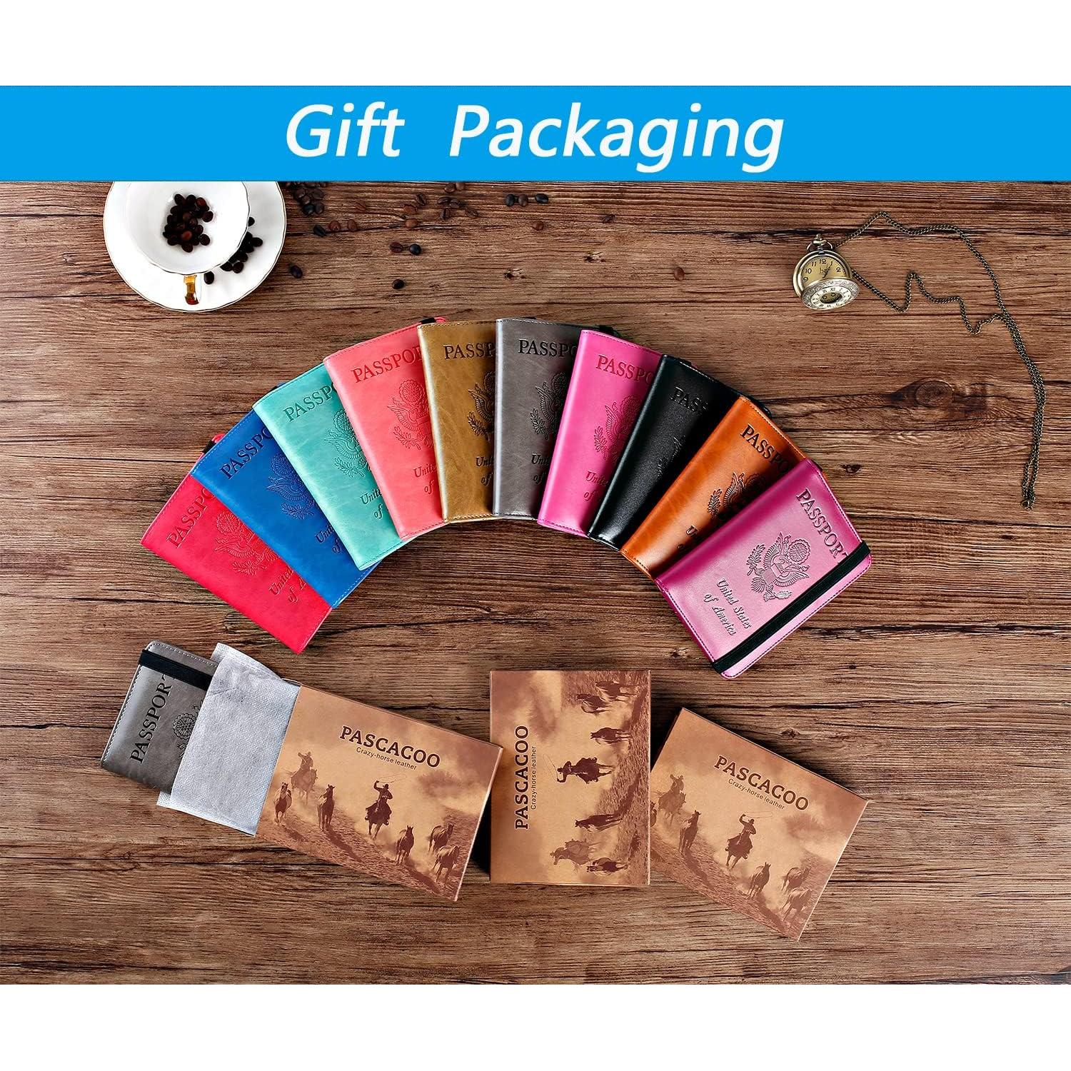 Funda de Pasaporte PASCACOO Mejorada con Bloqueo RFID Negro