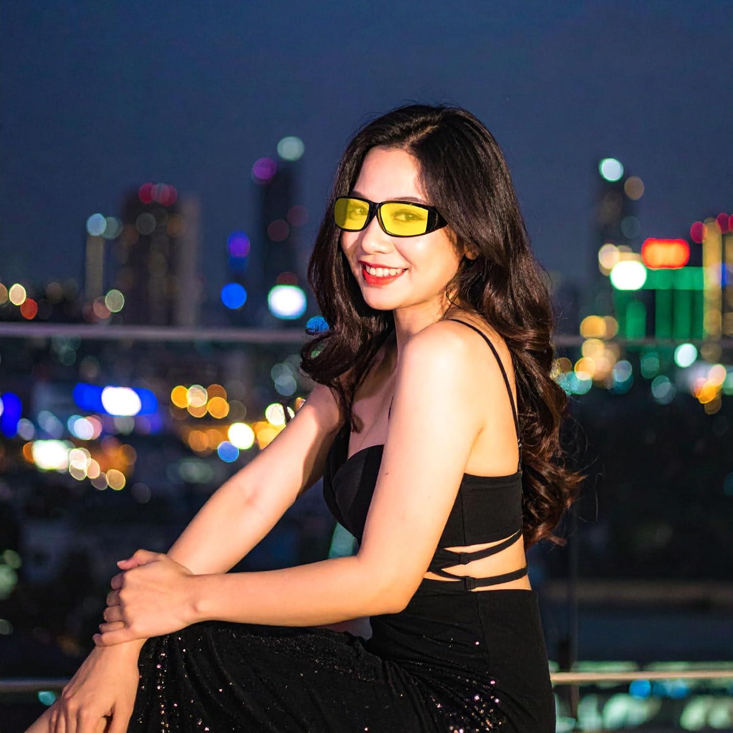 Gafas de Conducción Nocturna PLUVANI - Lentes Amarillos Polarizados