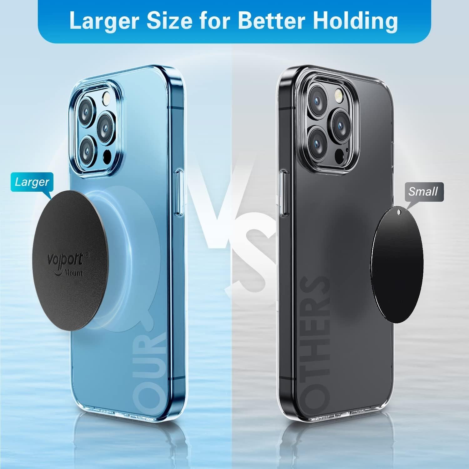 Placa metálica Volport para soporte magnético de teléfono