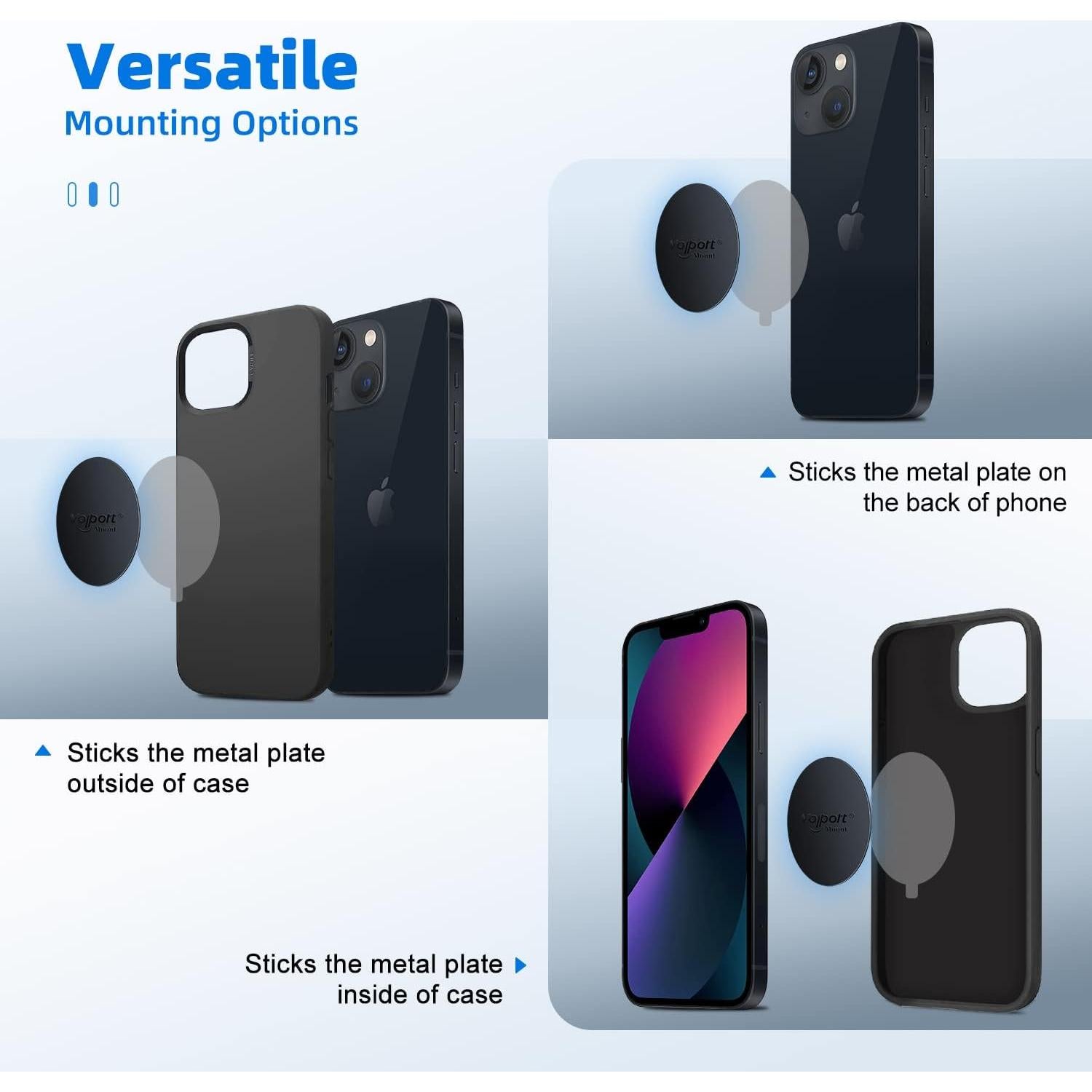 Placa metálica Volport para soporte magnético de teléfono