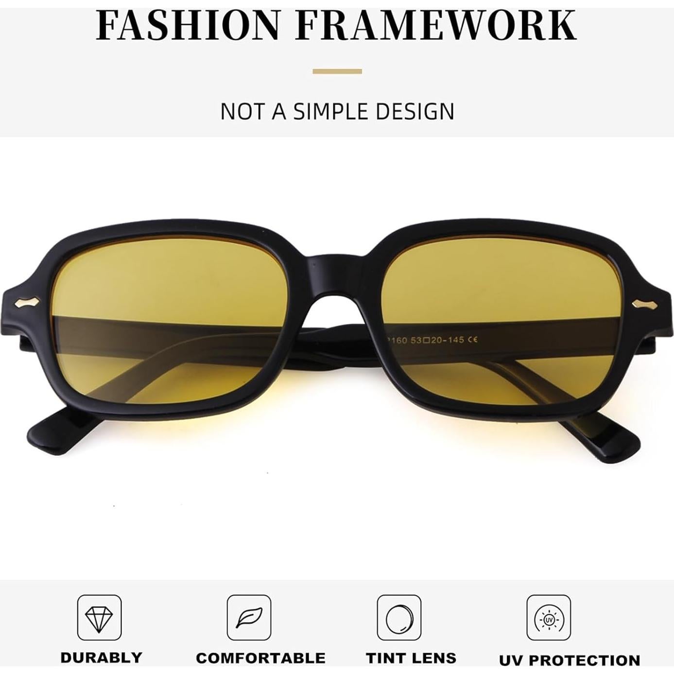 Gafas de sol retro ADE WU para mujeres, UV400, 53mm