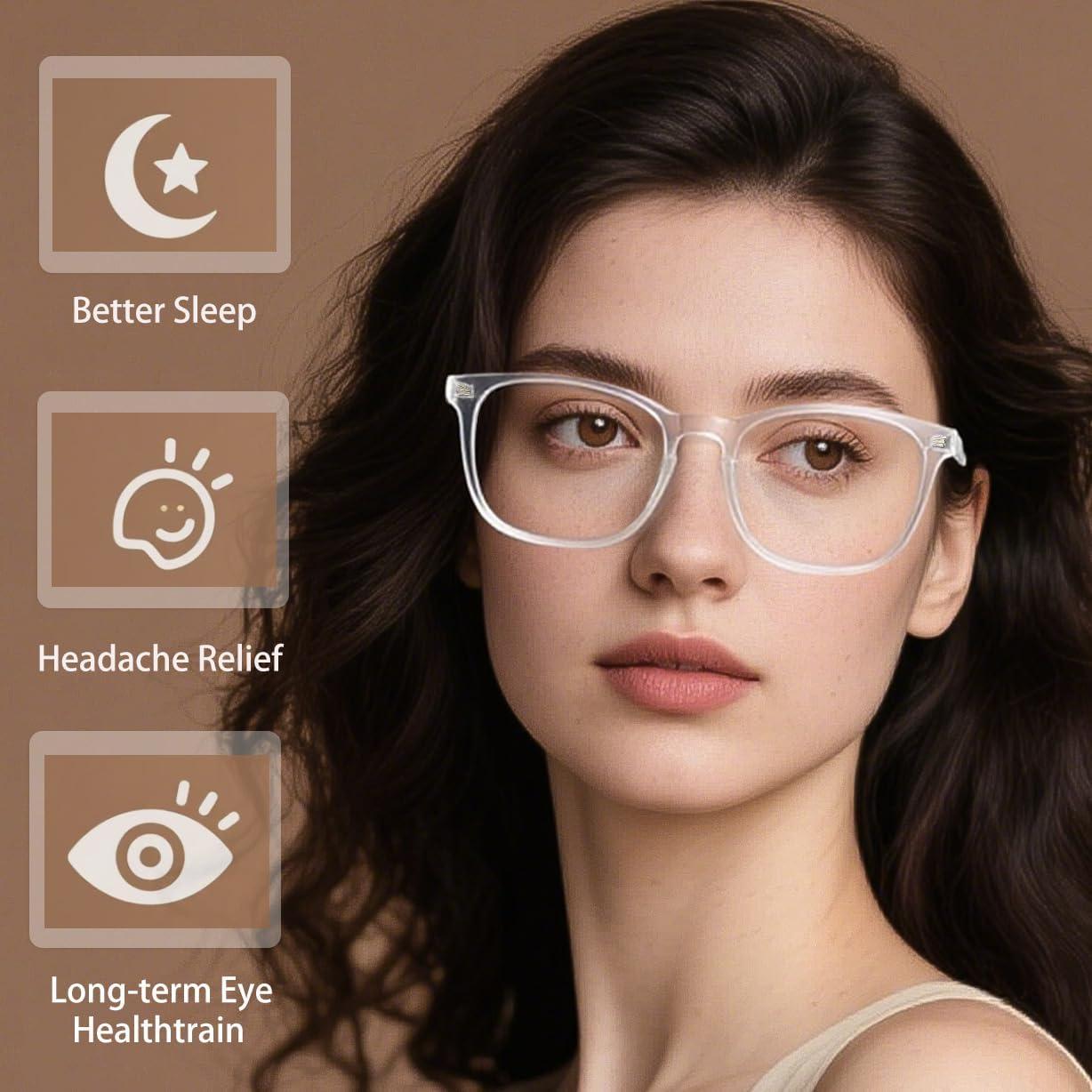 Gafas de Luz Azul 2 Pcs para Hombre y Mujer, Protección UV