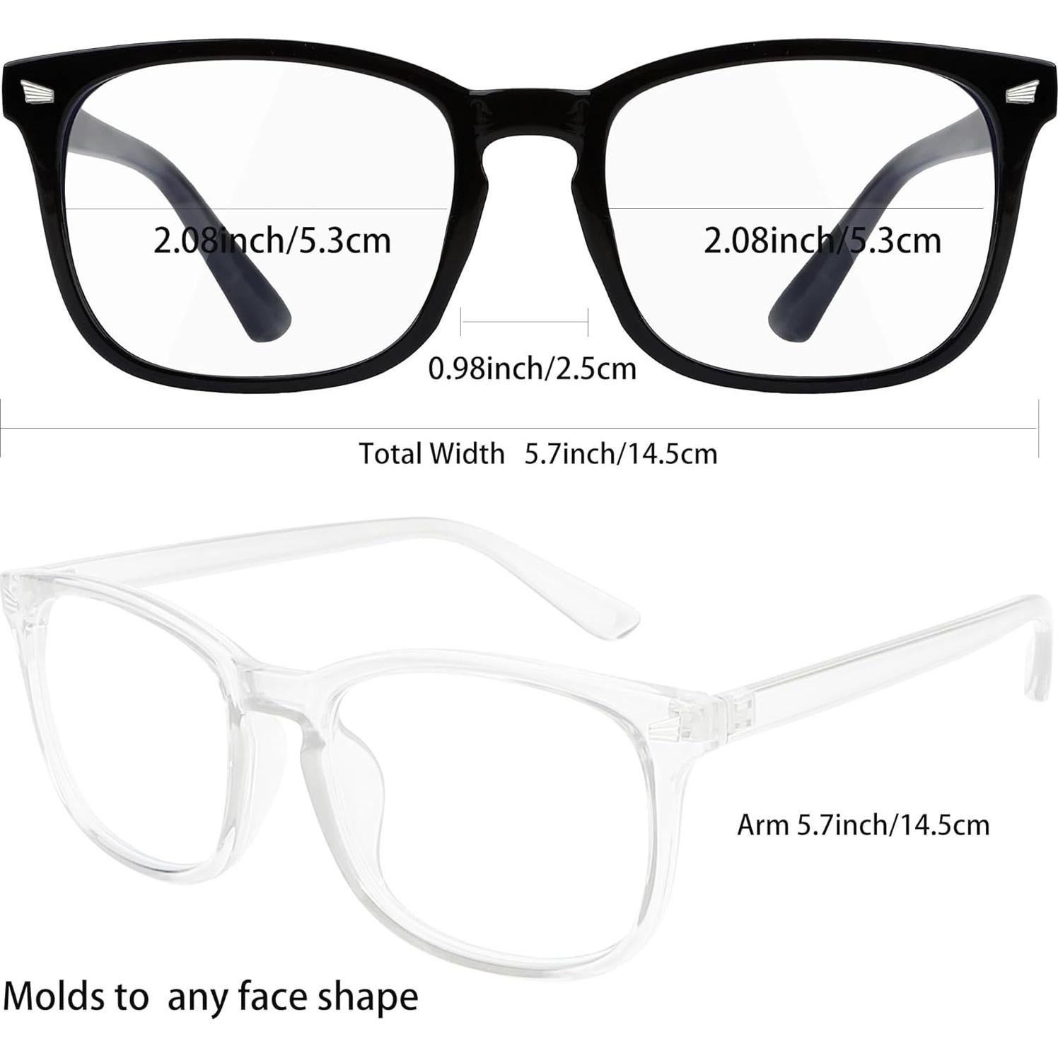 Gafas de Luz Azul 2 Pcs para Hombre y Mujer, Protección UV