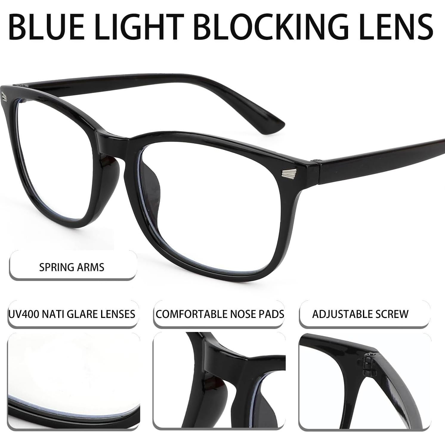 Gafas de Luz Azul 2 Pcs para Hombre y Mujer, Protección UV