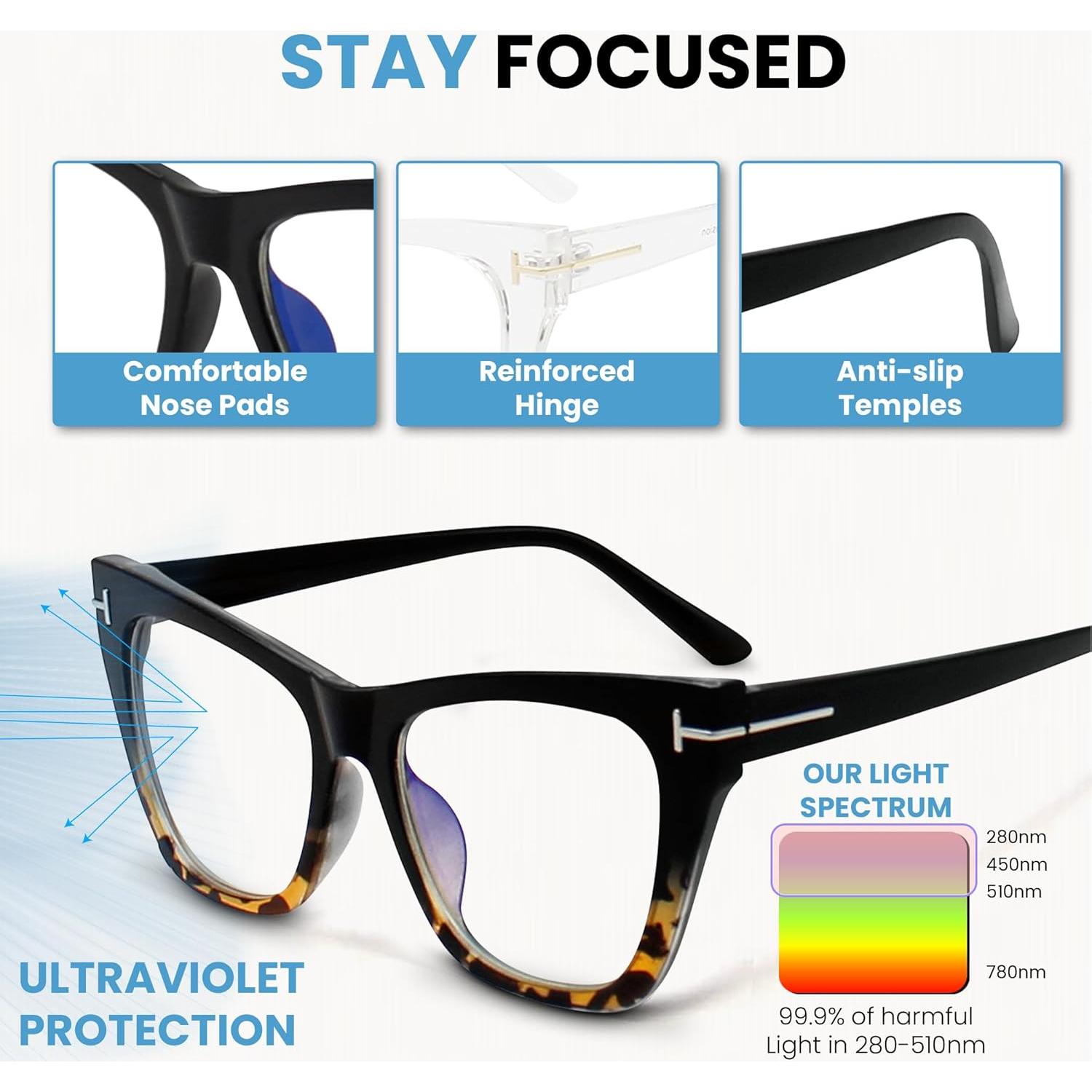 Gafas Yogo Vision Bloqueo Luz Azul UV400 Paquete de 3