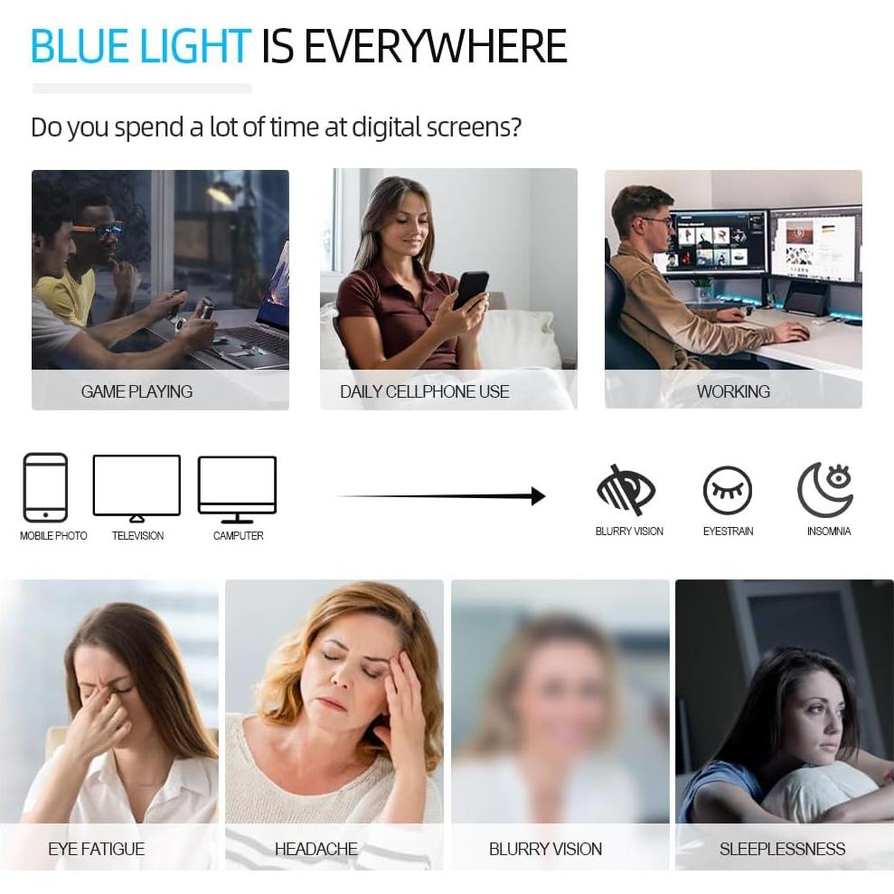 Gafas de luz azul NZKNP para hombres y mujeres - Protección UV