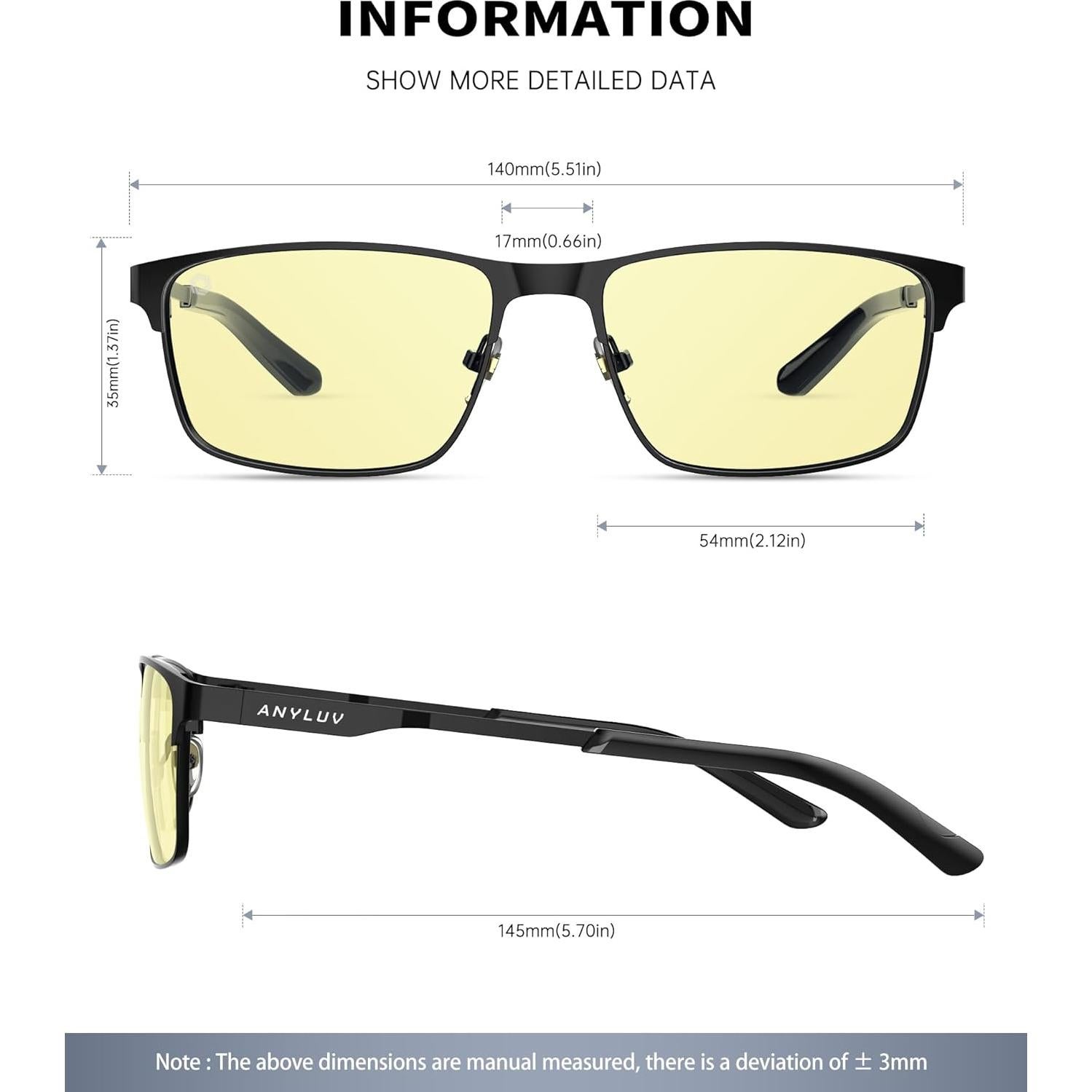 Gafas de Luz Azul ANYLUV para Hombres y Mujeres - Protección UV 400