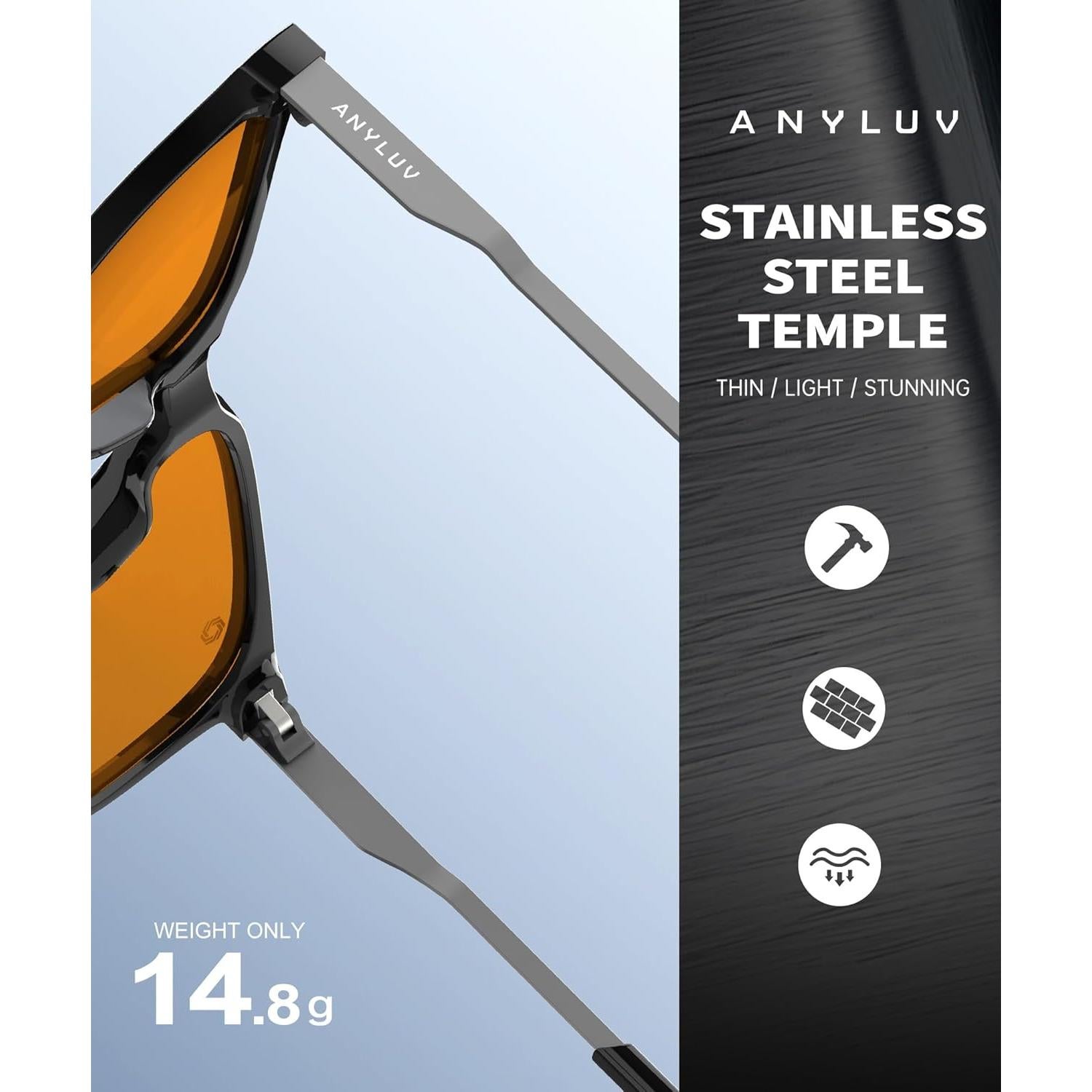 Gafas de Luz Azul ANYLUV para Hombres - Protección Visual y Estilo