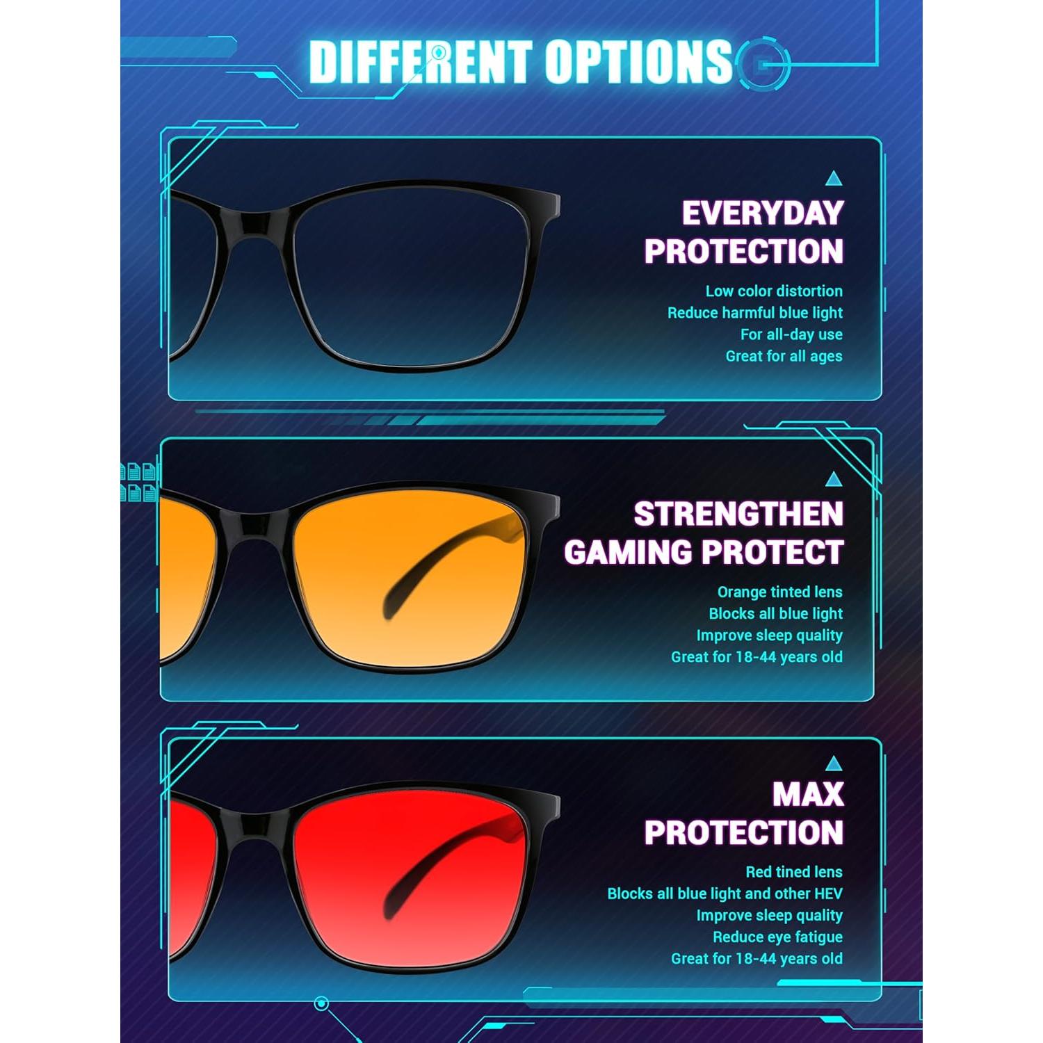 Gafas de Sueño TIJN para Bloqueo Luz Azul - Lentes Rojos