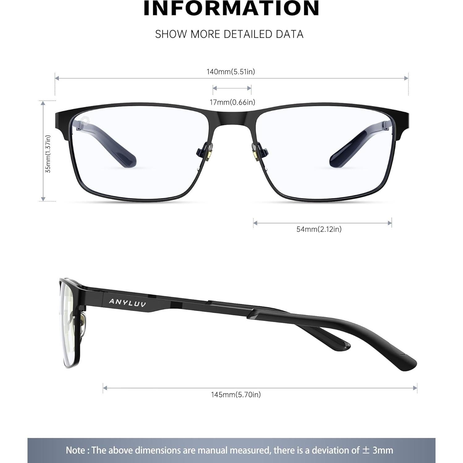 Gafas de Luz Azul ANYLUV A132-A para Hombres y Mujeres