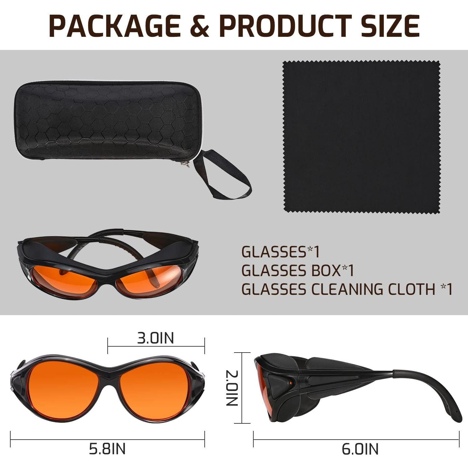Gafas de Seguridad UV Profesionales Ffj-02, Lentes Naranjas Anti-vaho