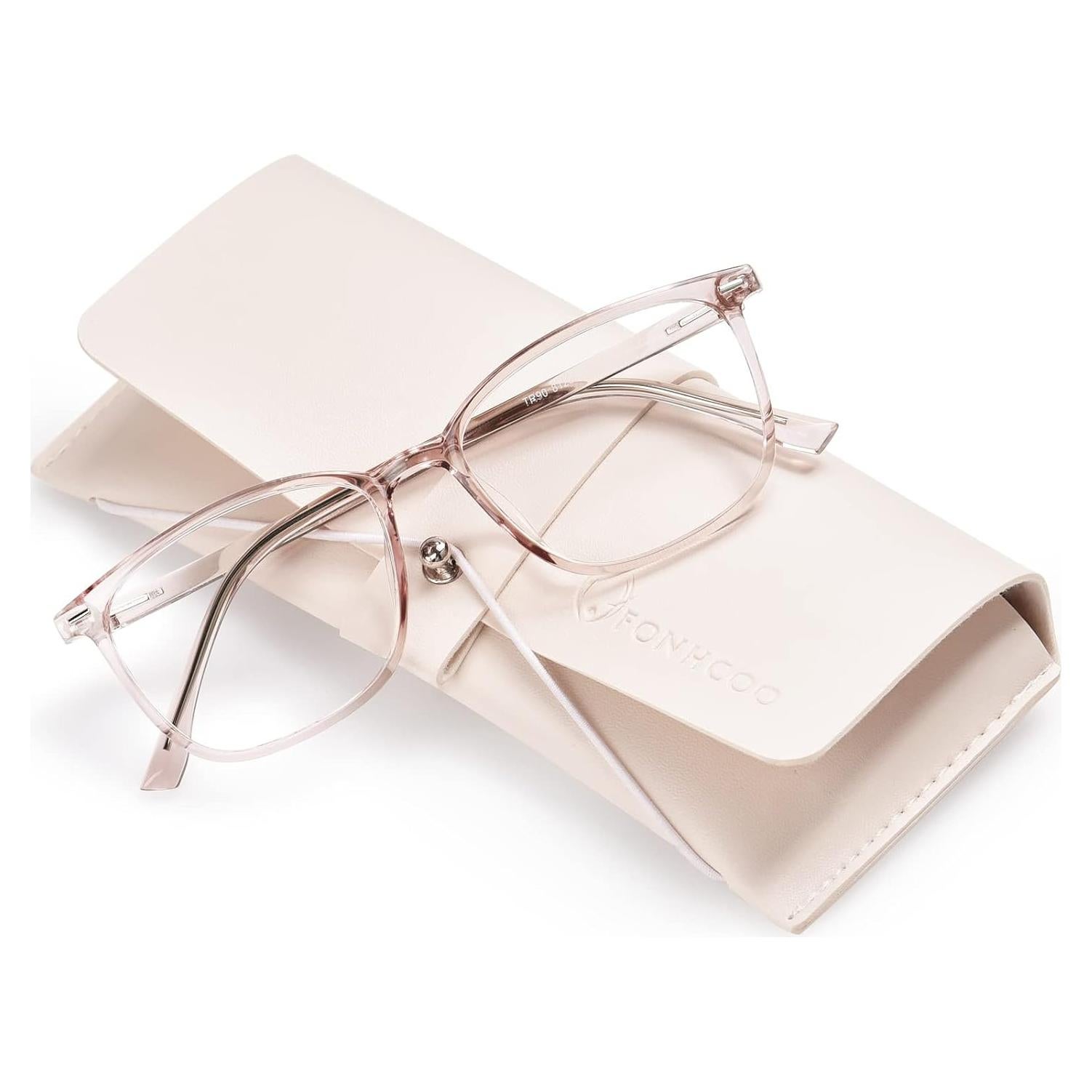 Gafas Anti Luz Azul FONHCOO TR90 Rosa Piel con Lentes Mejorados