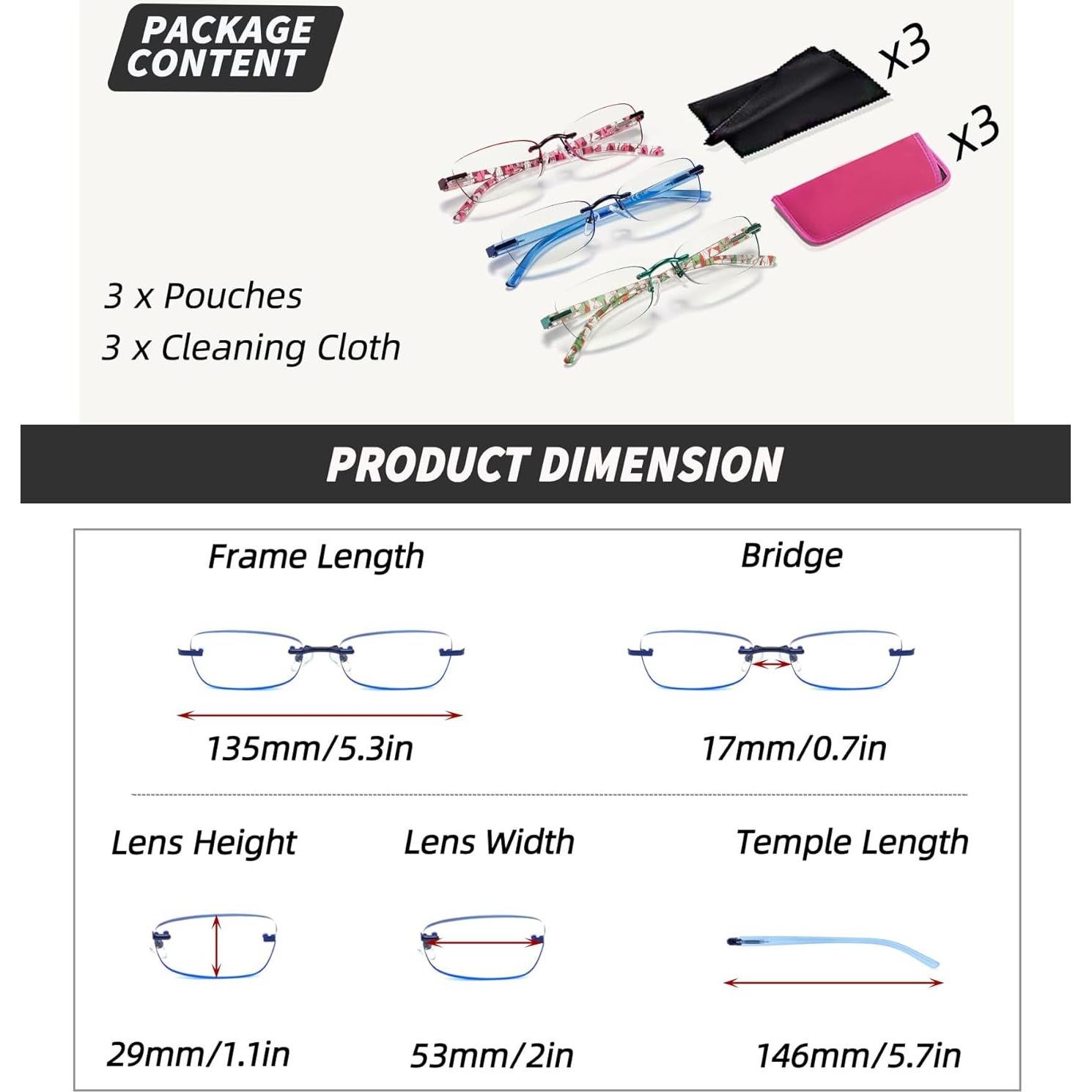 Gafas de Lectura Anti Luz Azul JJWELL 4.00 para Mujeres