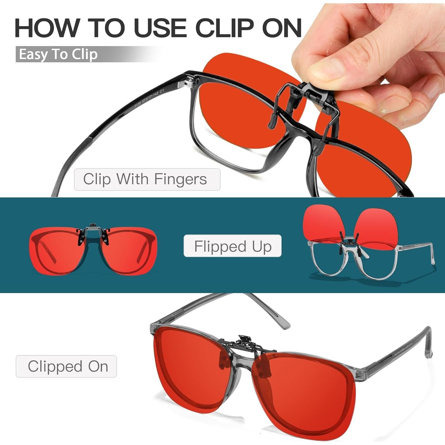 Gafas Clip-On Trysee Azul TS1008 para Luz Azul y Estrés Ocular