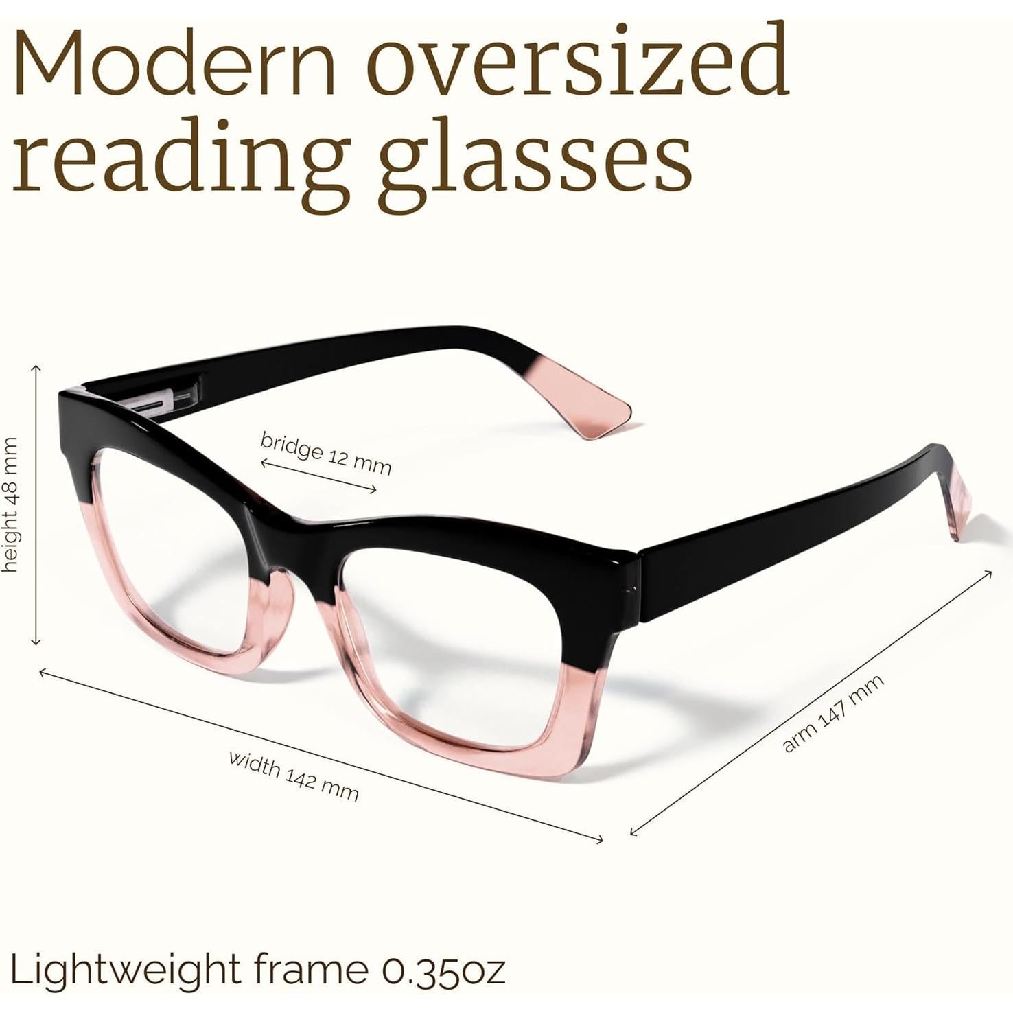 Gafas de lectura CCVOO para mujeres, anti luz azul, 5.0x