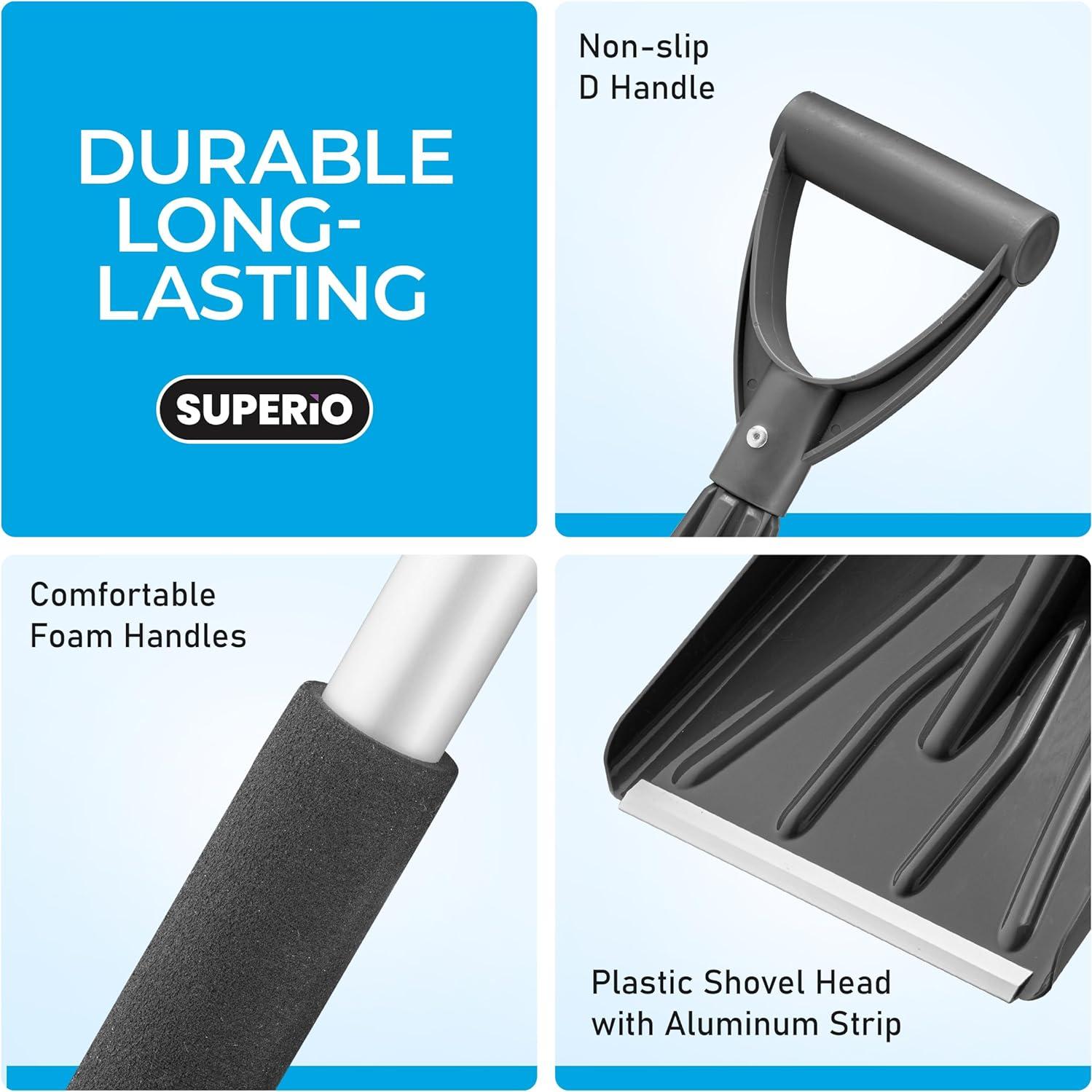 Pala de Nieve Plegable Superio con Mango Extensible 113 cm