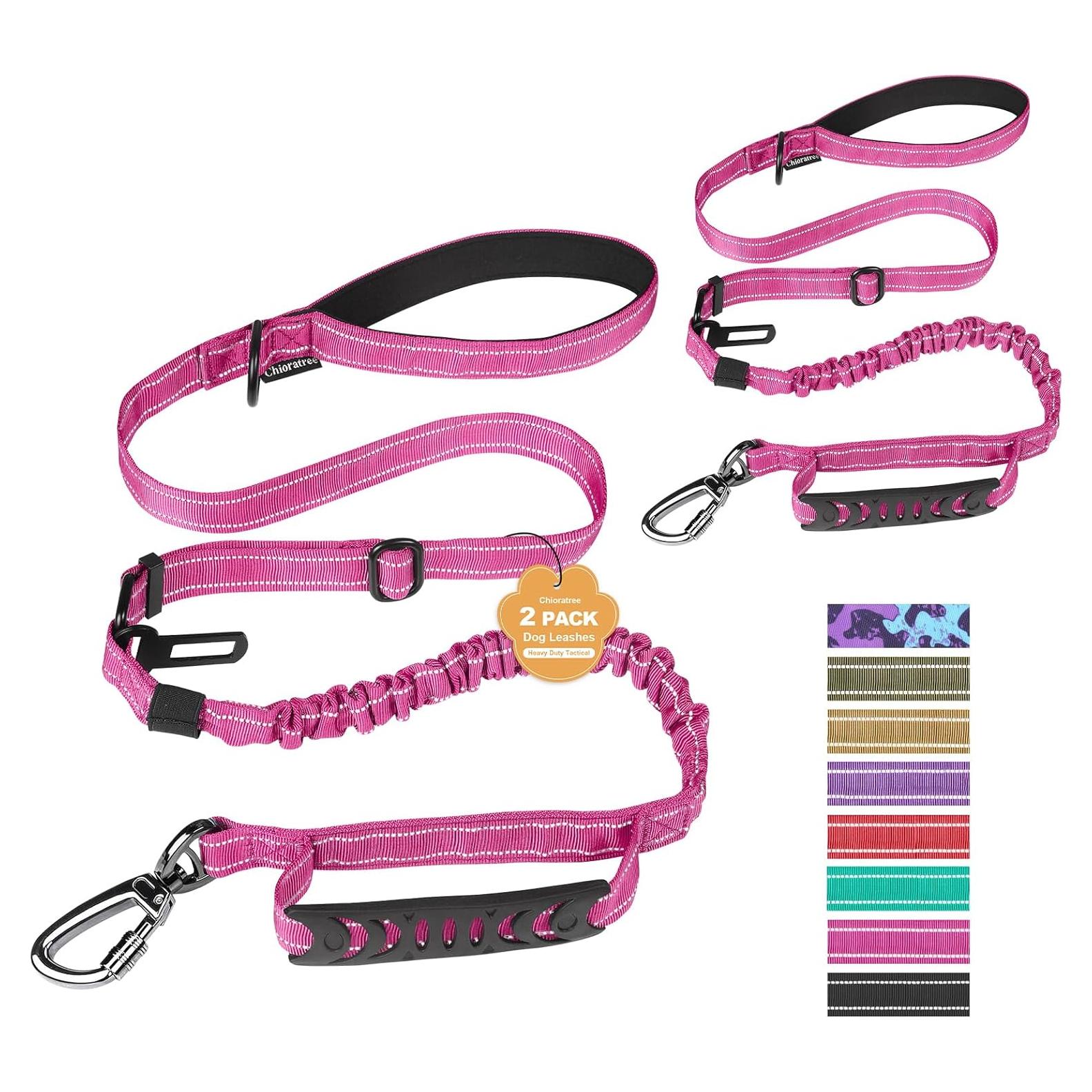 Correa para Perros Chioratree 2 Paquetes Rosa 1.22-1.83m