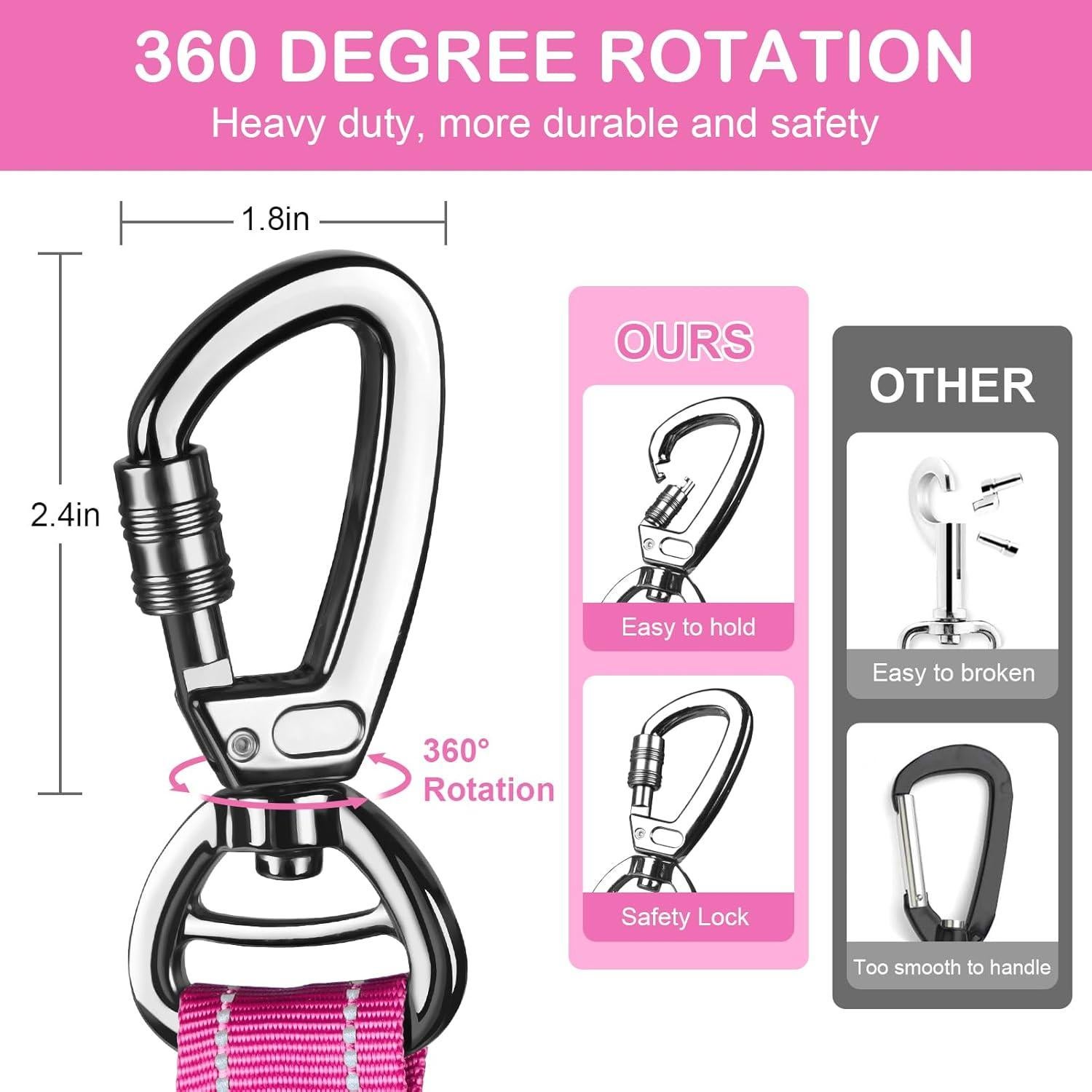 Correa para Perros Chioratree 2 Paquetes Rosa 1.22-1.83m