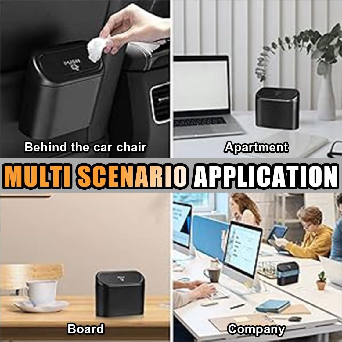 Mini Basurero de Coche GLSOWEE Negro a Prueba de Agua 15.8x6.5cm