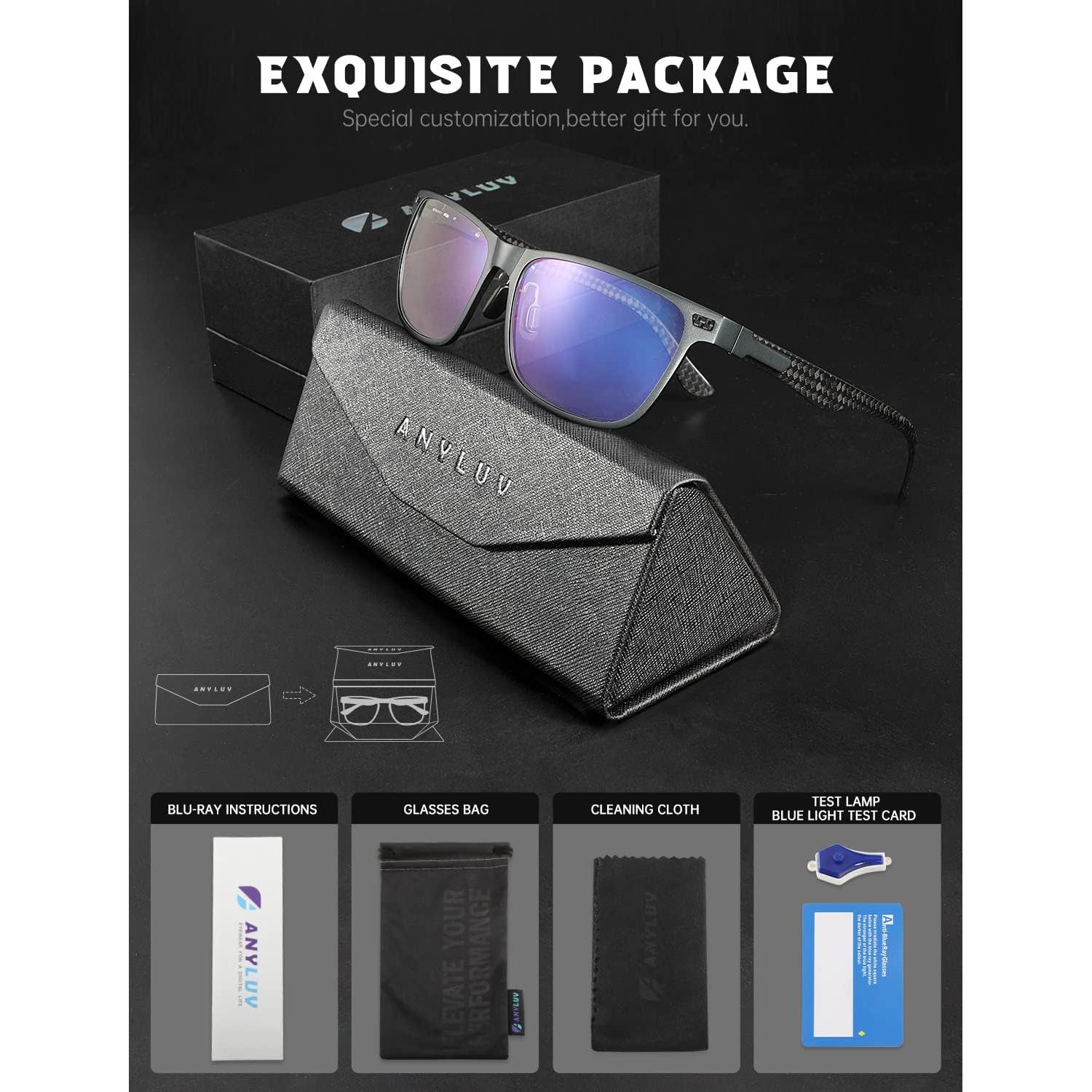 Gafas de Luz Azul ANYLUV AN4554-0 con Patillas de Fibra de Carbono