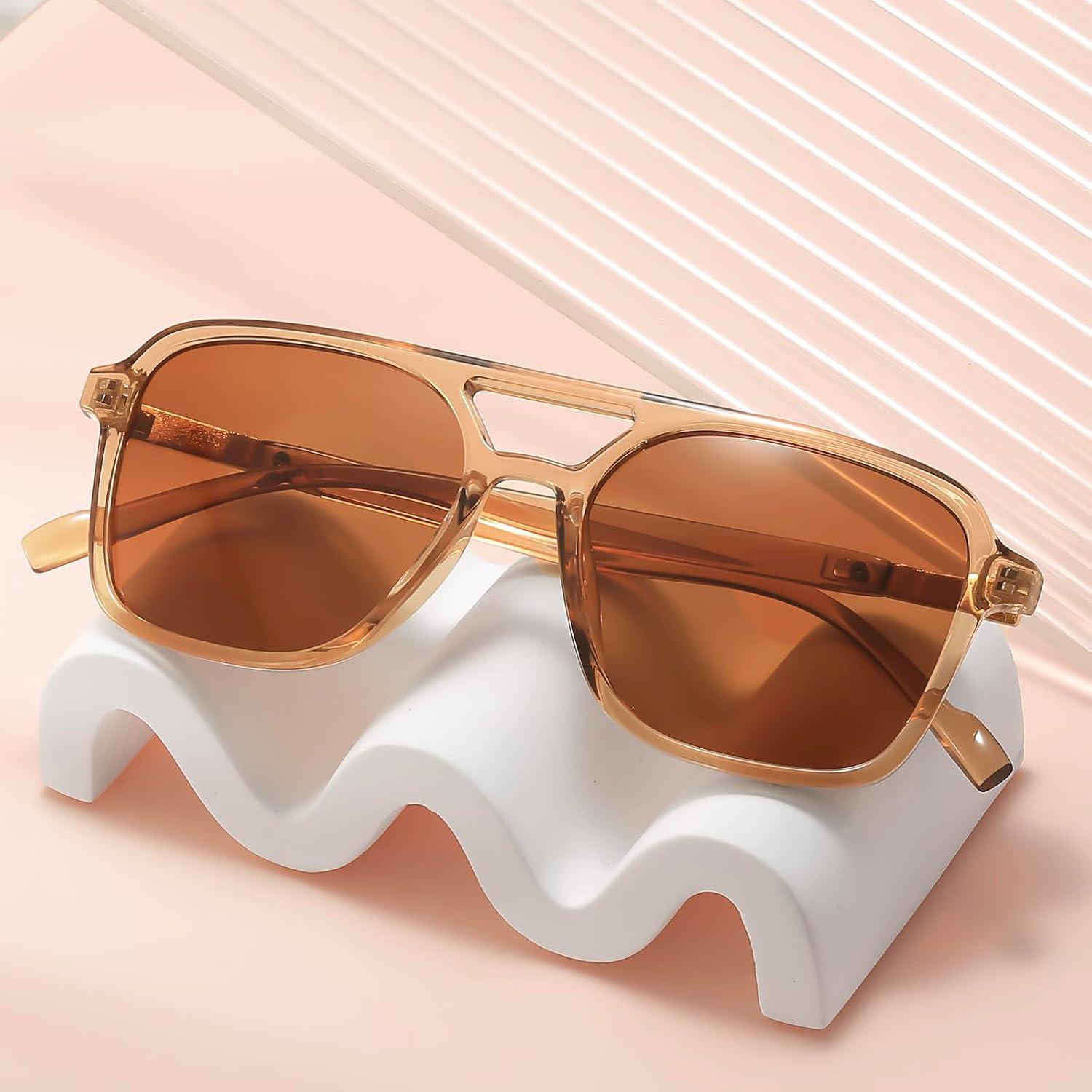 Gafas de sol unisex AISSWZBER retro UV400 marco ligero