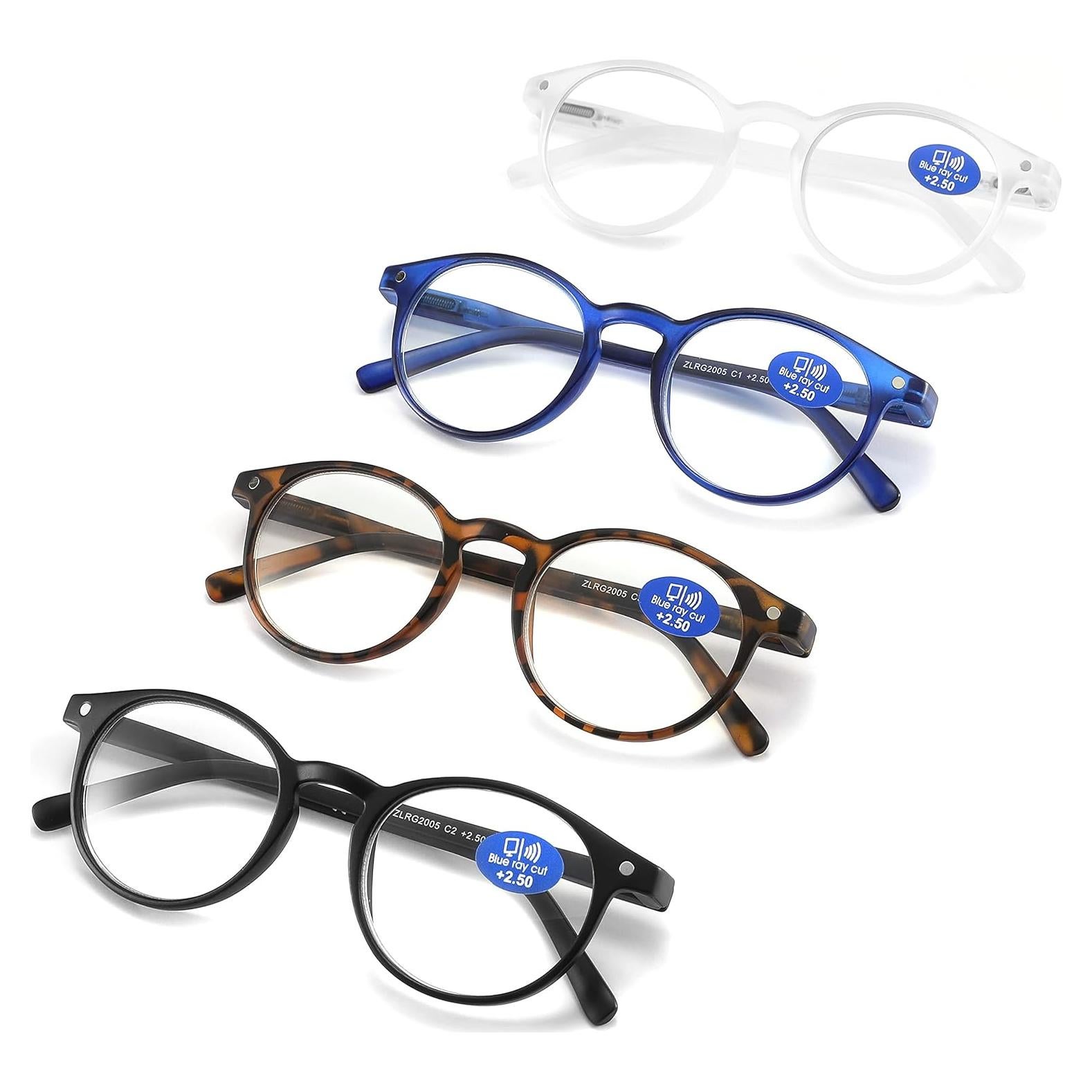 Gafas de Lectura AIKLLY Unisex 4 Pares Luz Azul 3.5x