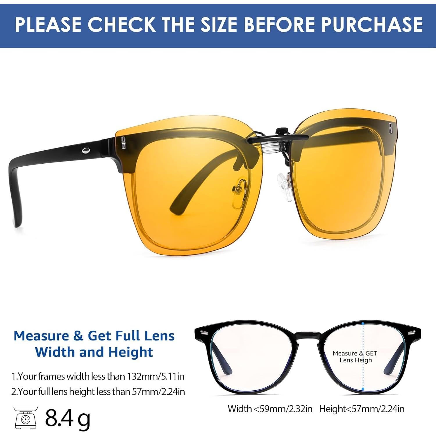 Paquete de 2 gafas clip-on DreamCalf bloqueadoras luz azul