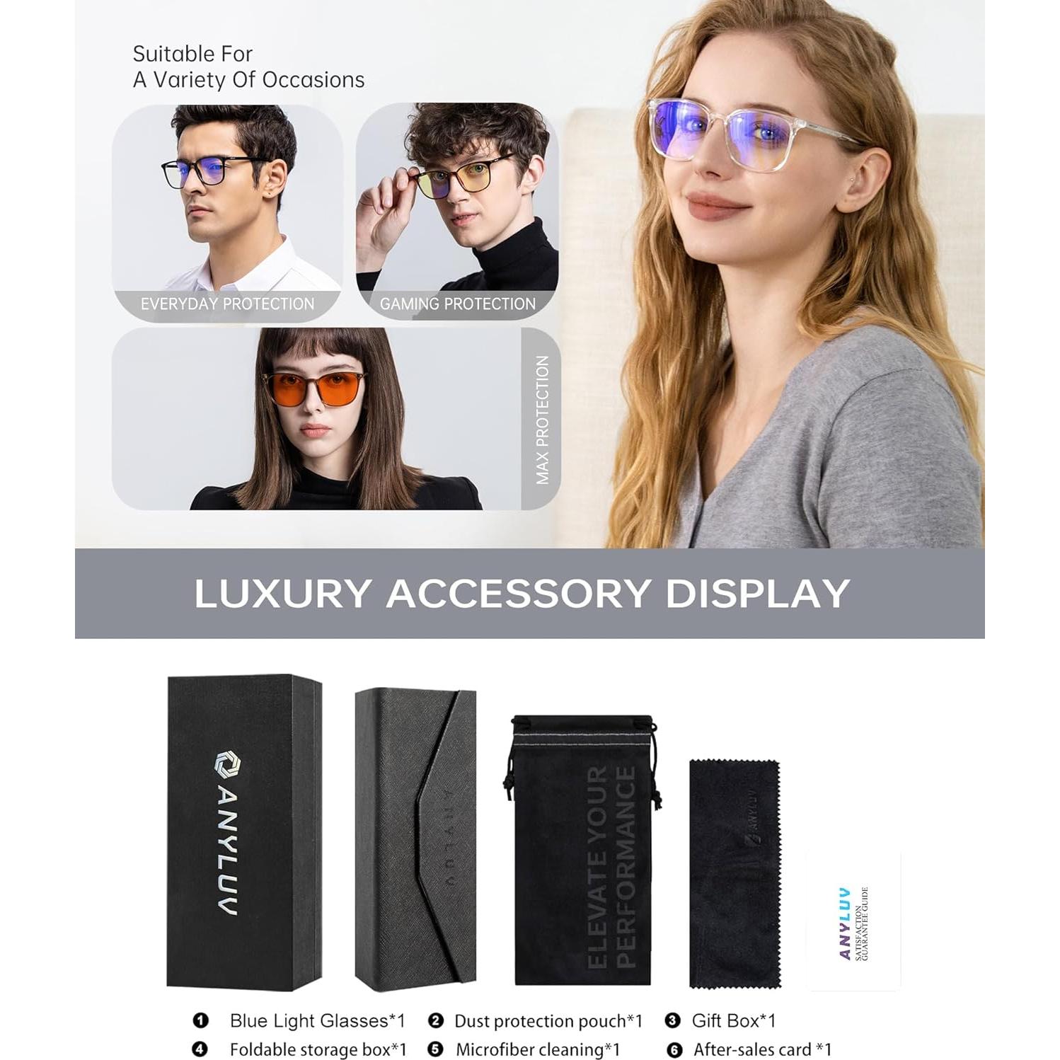 Gafas de Luz Azul ANYLUV AN161-A para Mujer y Hombre UV400