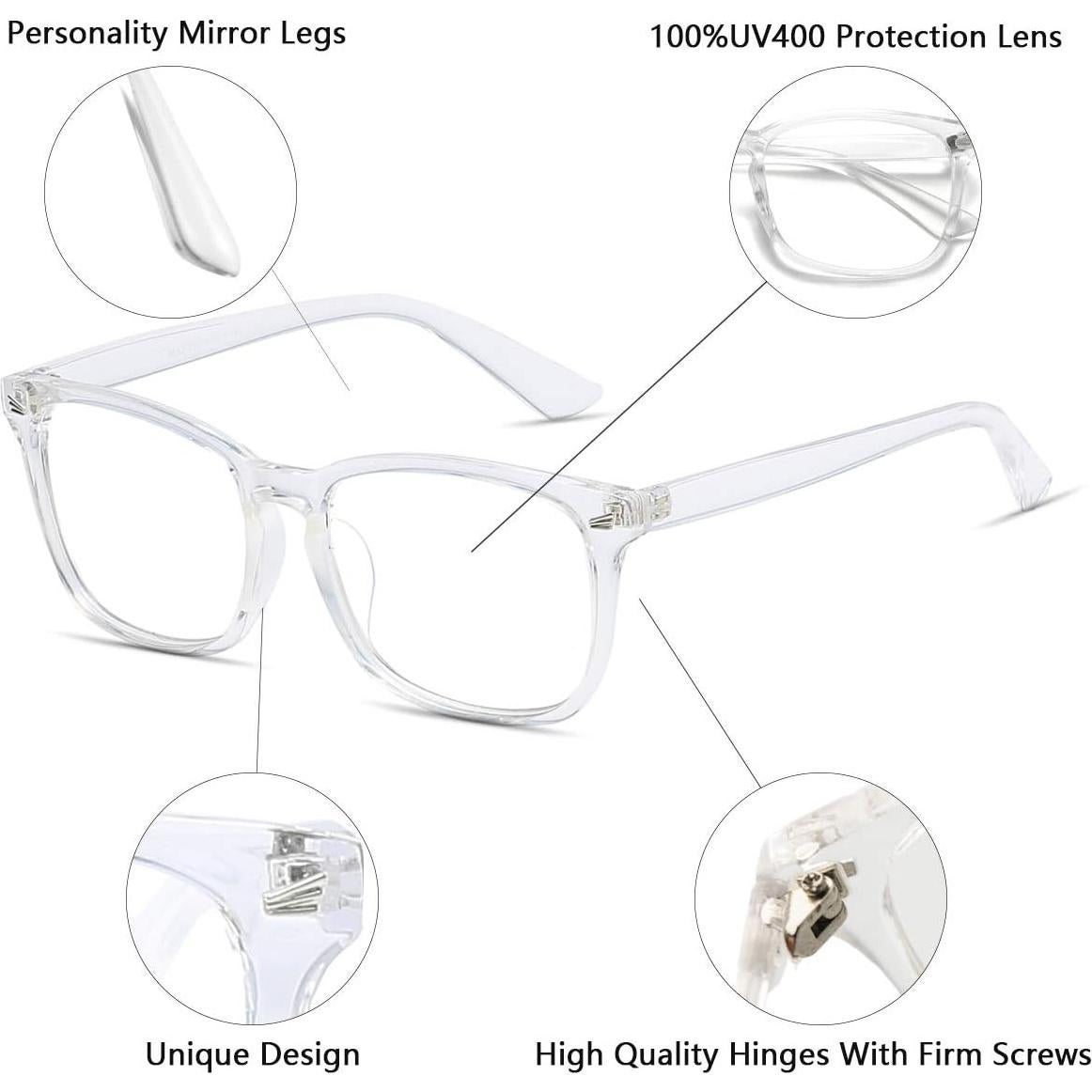 Gafas Cuadradas Bloqueadoras de Luz Azul 8082B - Unisex