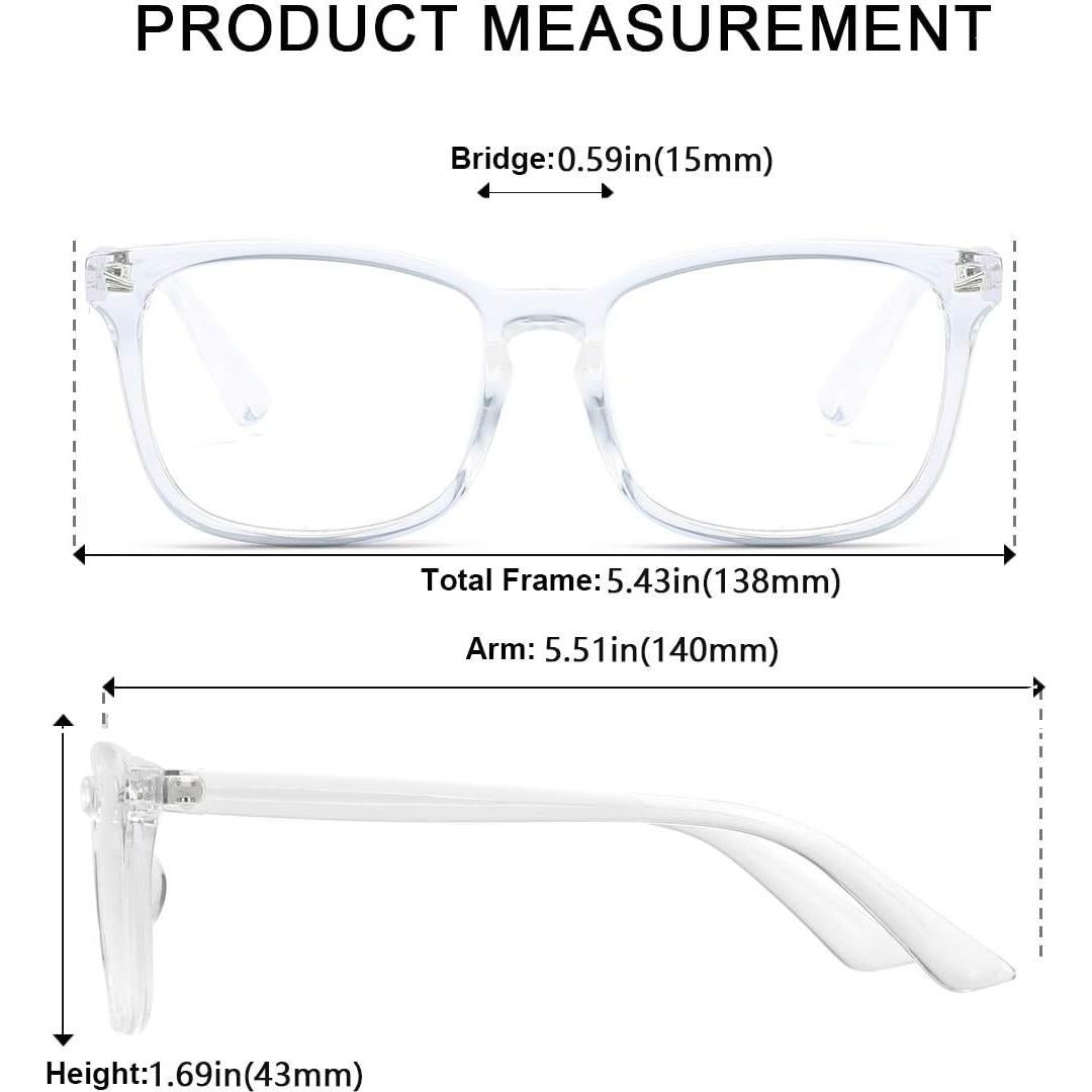 Gafas Cuadradas Bloqueadoras de Luz Azul 8082B - Unisex