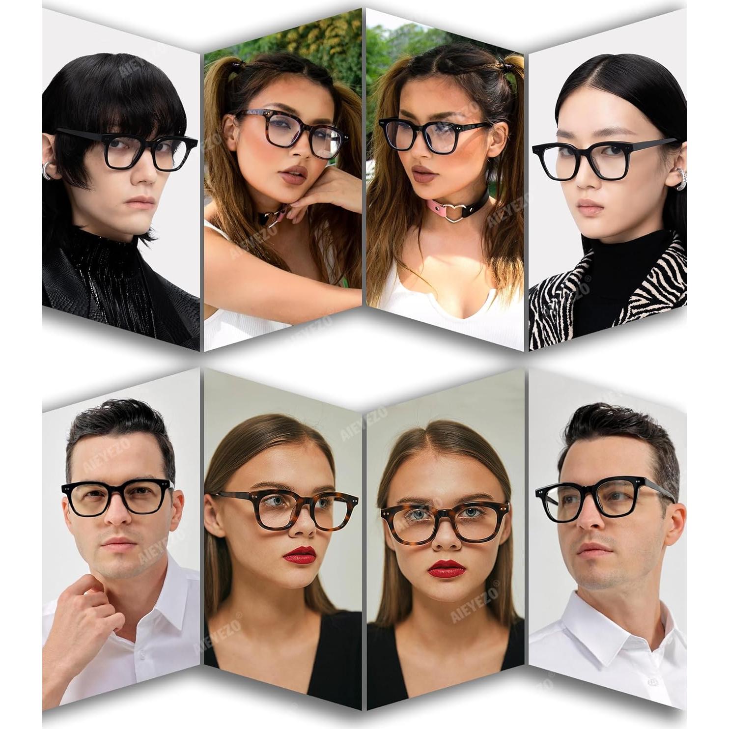 Gafas de Luz Azul AIEYEZO Cuadradas Unisex - Moda Retro