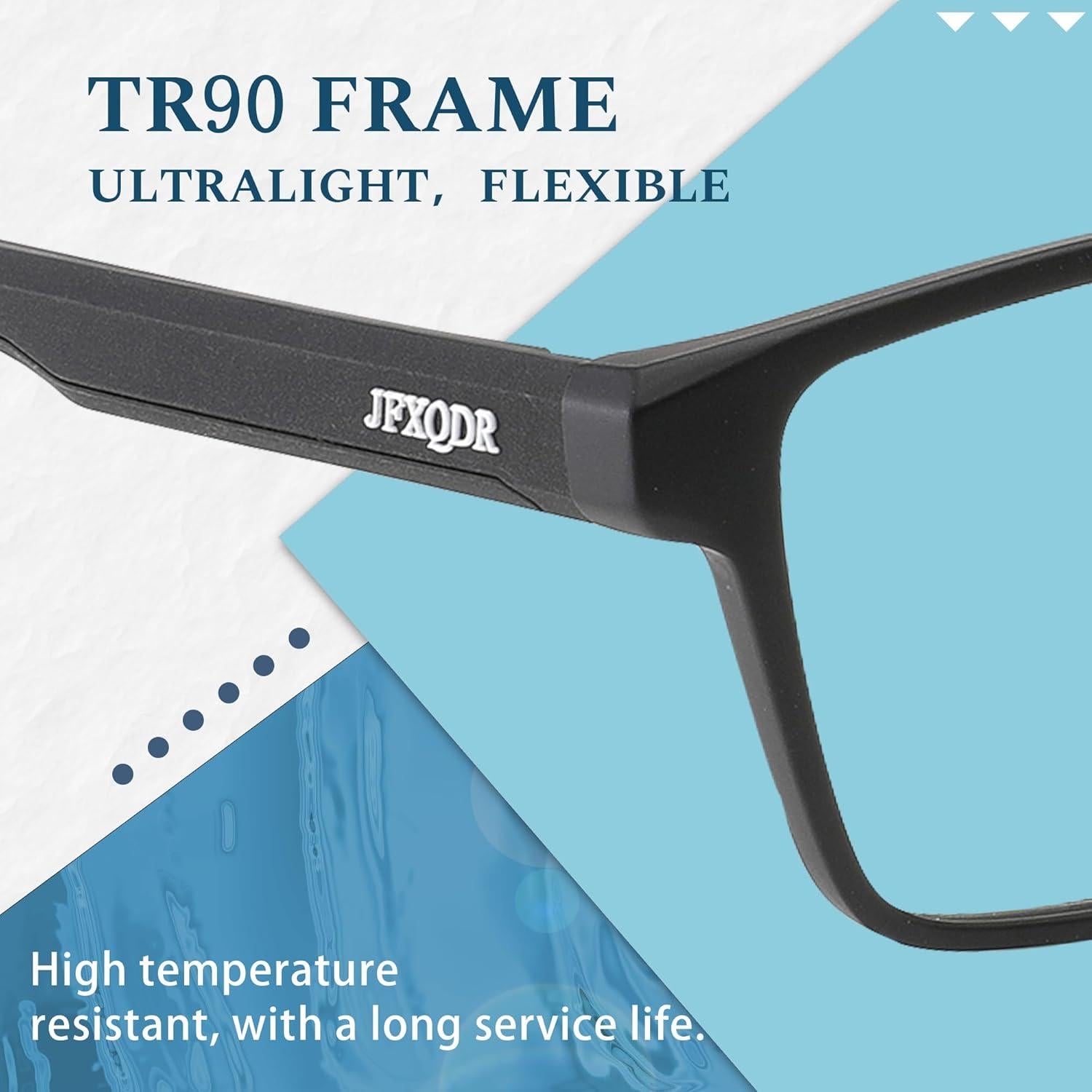 Gafas bloqueadoras de luz azul JFXQDR RF6207 para hombres - Negro