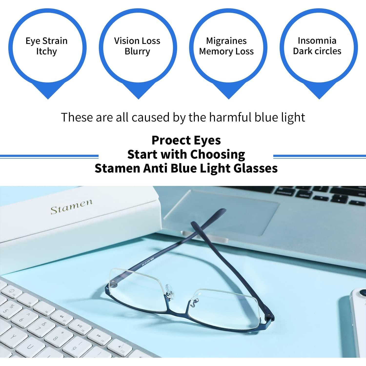 Gafas de Luz Azul Stamen ST-BLG Unisex, Anti Fatiga Ocular