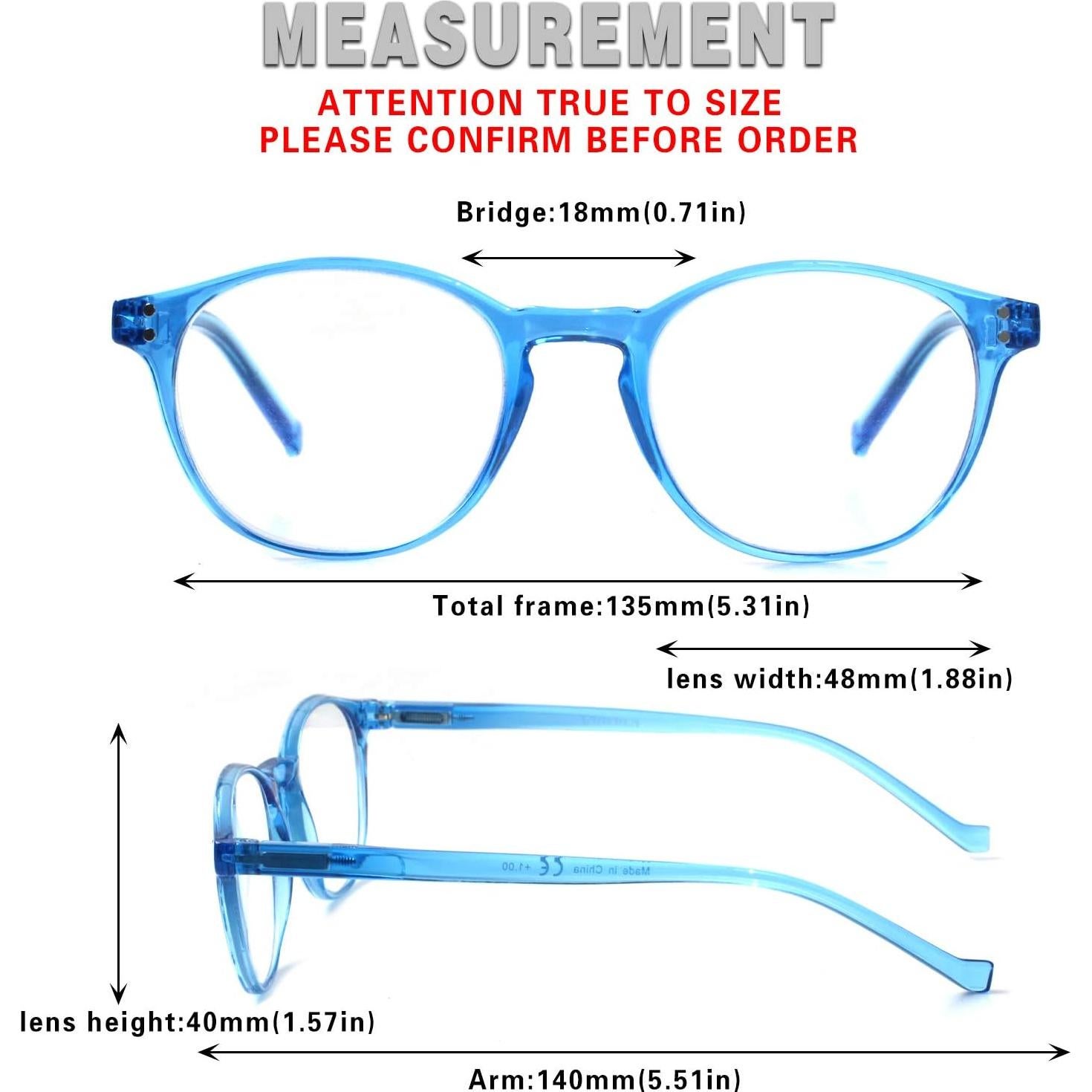 Gafas de Lectura VIDEBLA 5-Pack Bloqueadoras Luz Azul 2.0