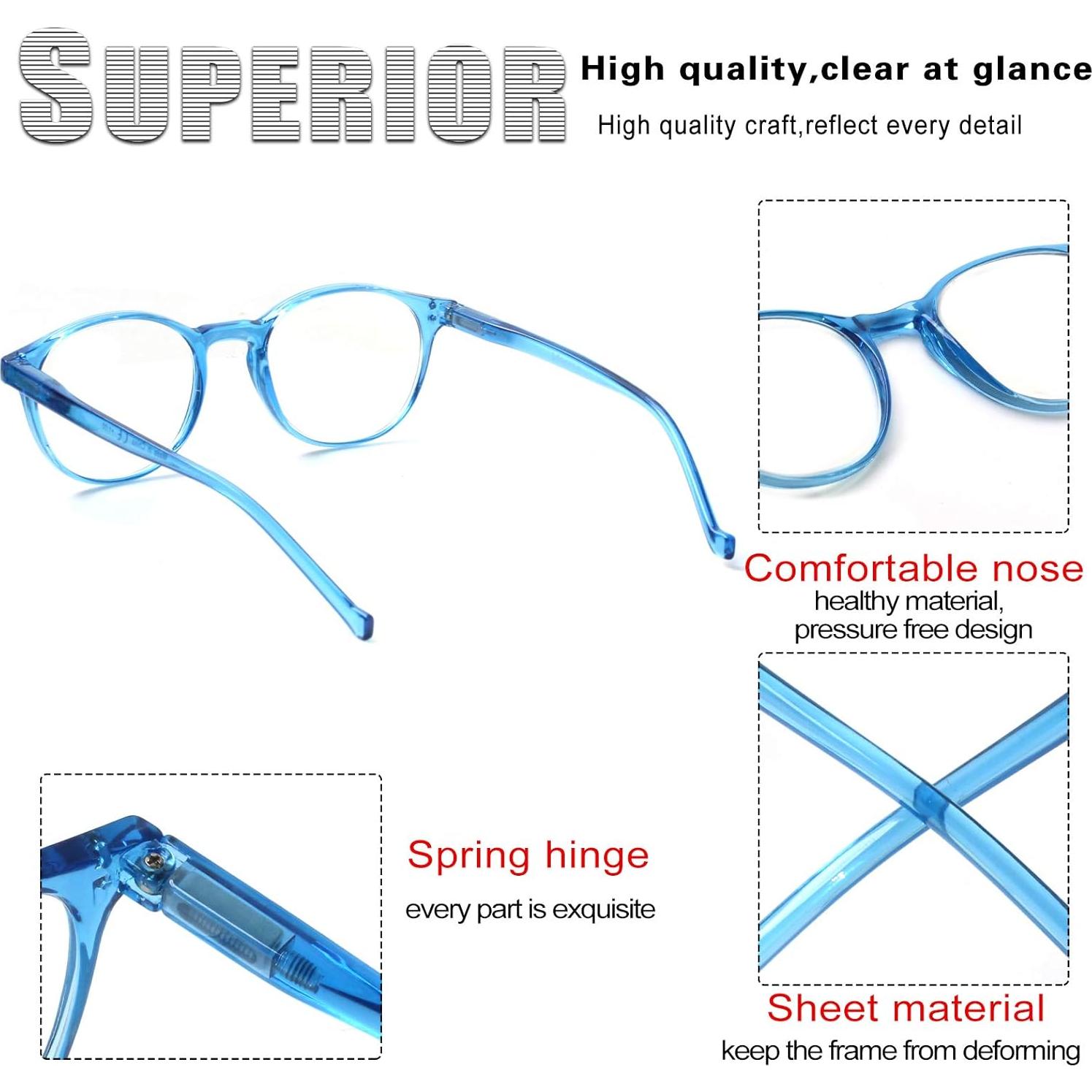 Gafas de Lectura VIDEBLA 5-Pack Bloqueadoras Luz Azul 2.0