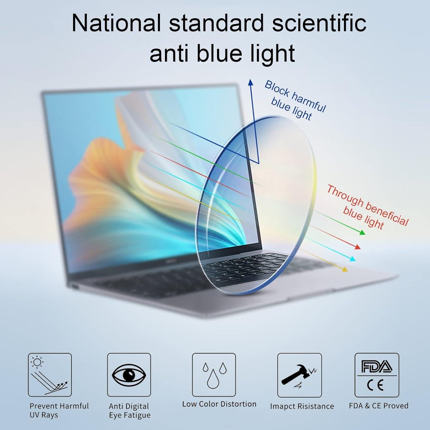 Gafas Rectangulares Bloqueadoras de Luz Azul Przene - 4 Pack Unisex