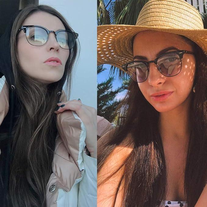 Gafas Retro Clubmaster Unisex con Bloqueo Luz Azul UV400