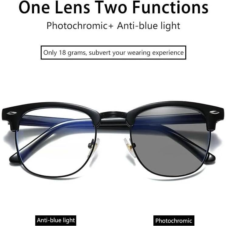 Gafas Retro Clubmaster Unisex con Bloqueo Luz Azul UV400