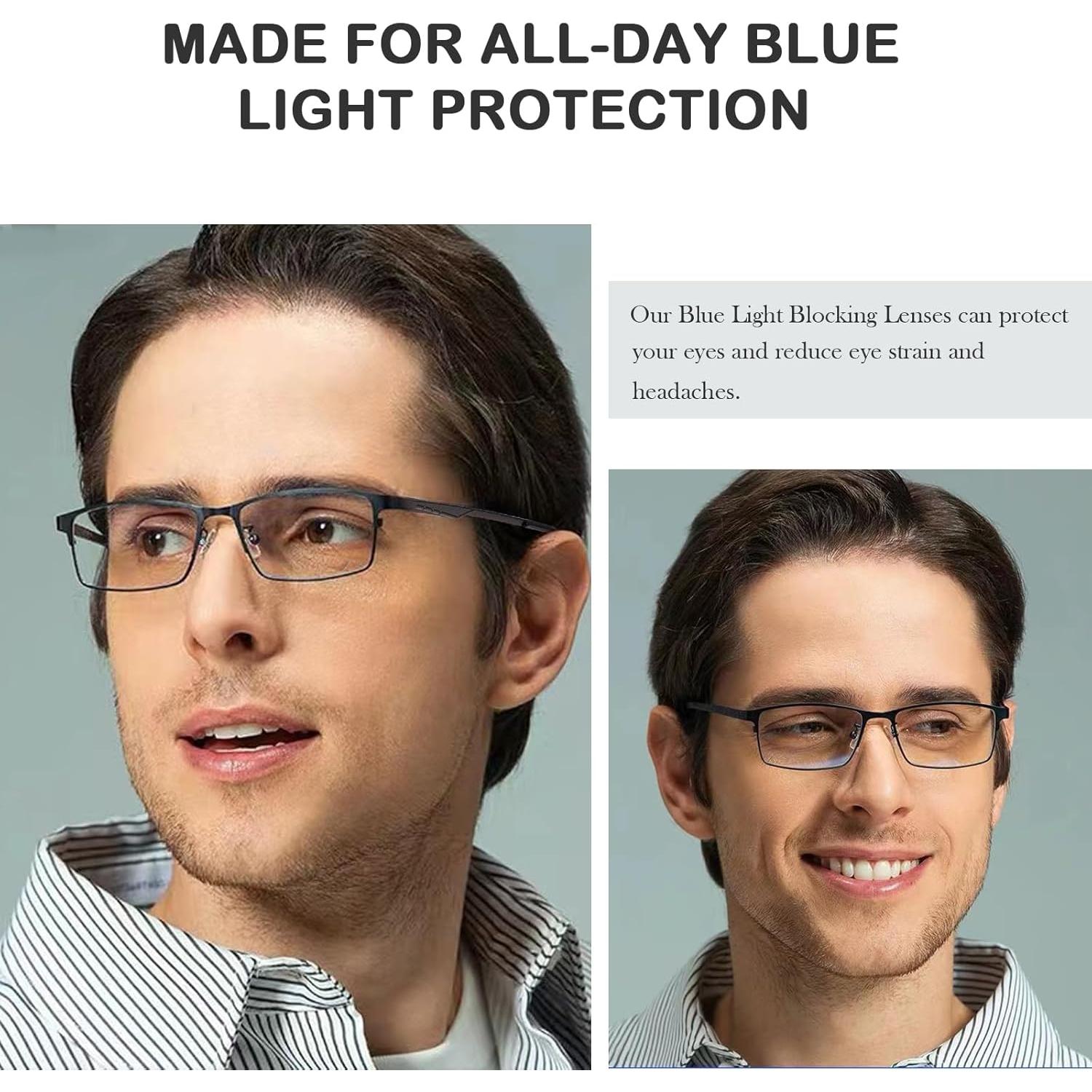 Gafas Anti Luz Azul PEEPAI UV400 Montura Metal Transparente