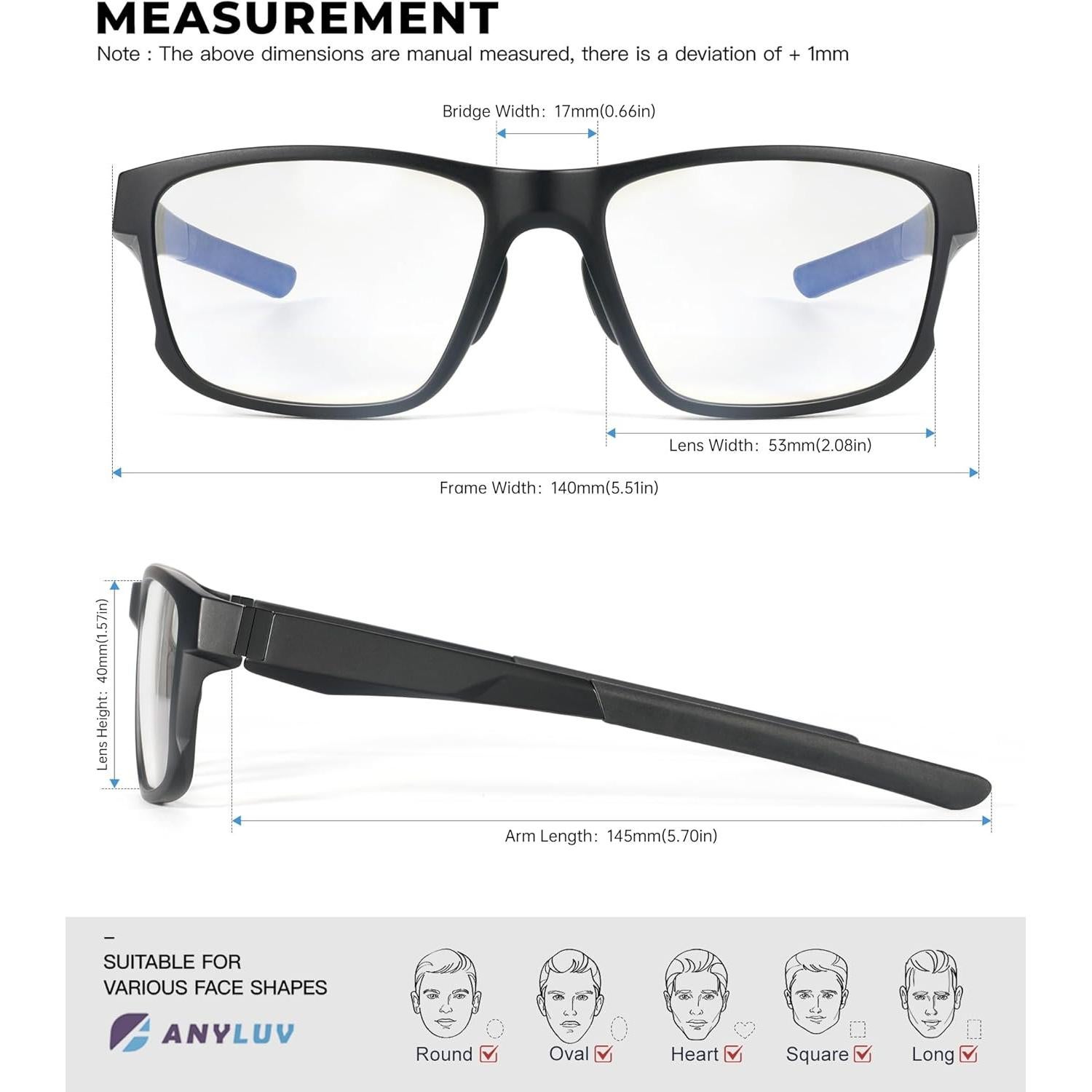 Gafas de luz azul ANYLUV A4506-C para hombres, protección UV