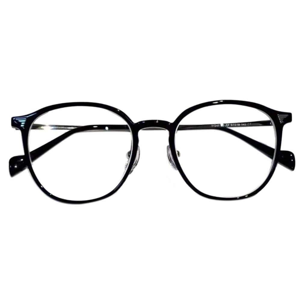 Vintage Blue Light Filter Glasses Clear Ultra-Light Frame Anti Eyestrain UV Glare Eyewear Universal Frame for Women, Bright Black