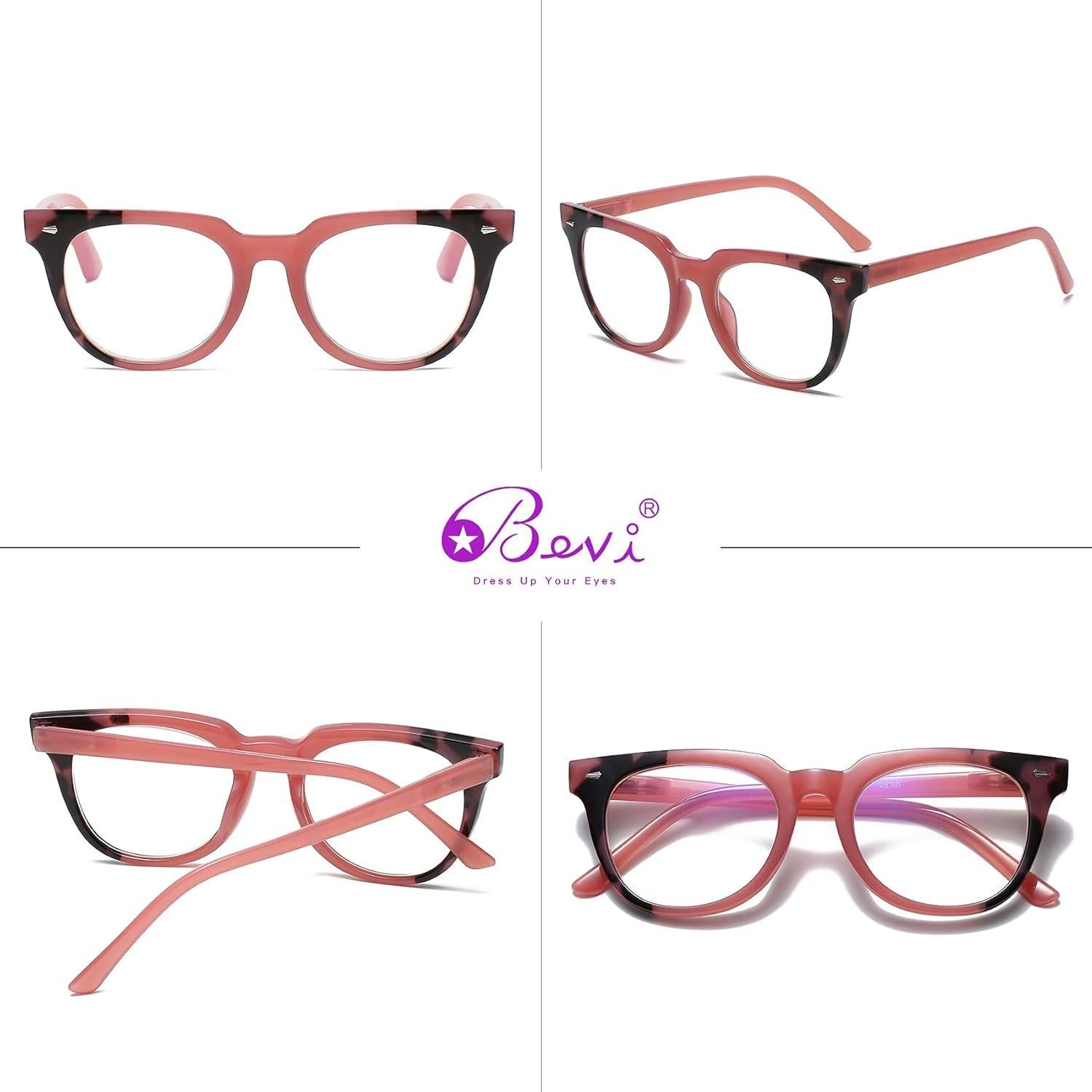 Gafas de lectura Bevi bloqueo luz azul 4.0x unisex coral