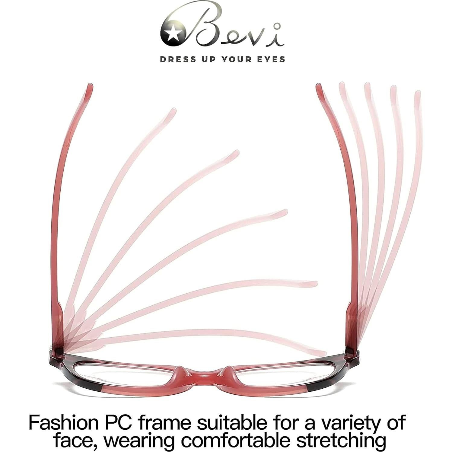 Gafas de lectura Bevi bloqueo luz azul 4.0x unisex coral