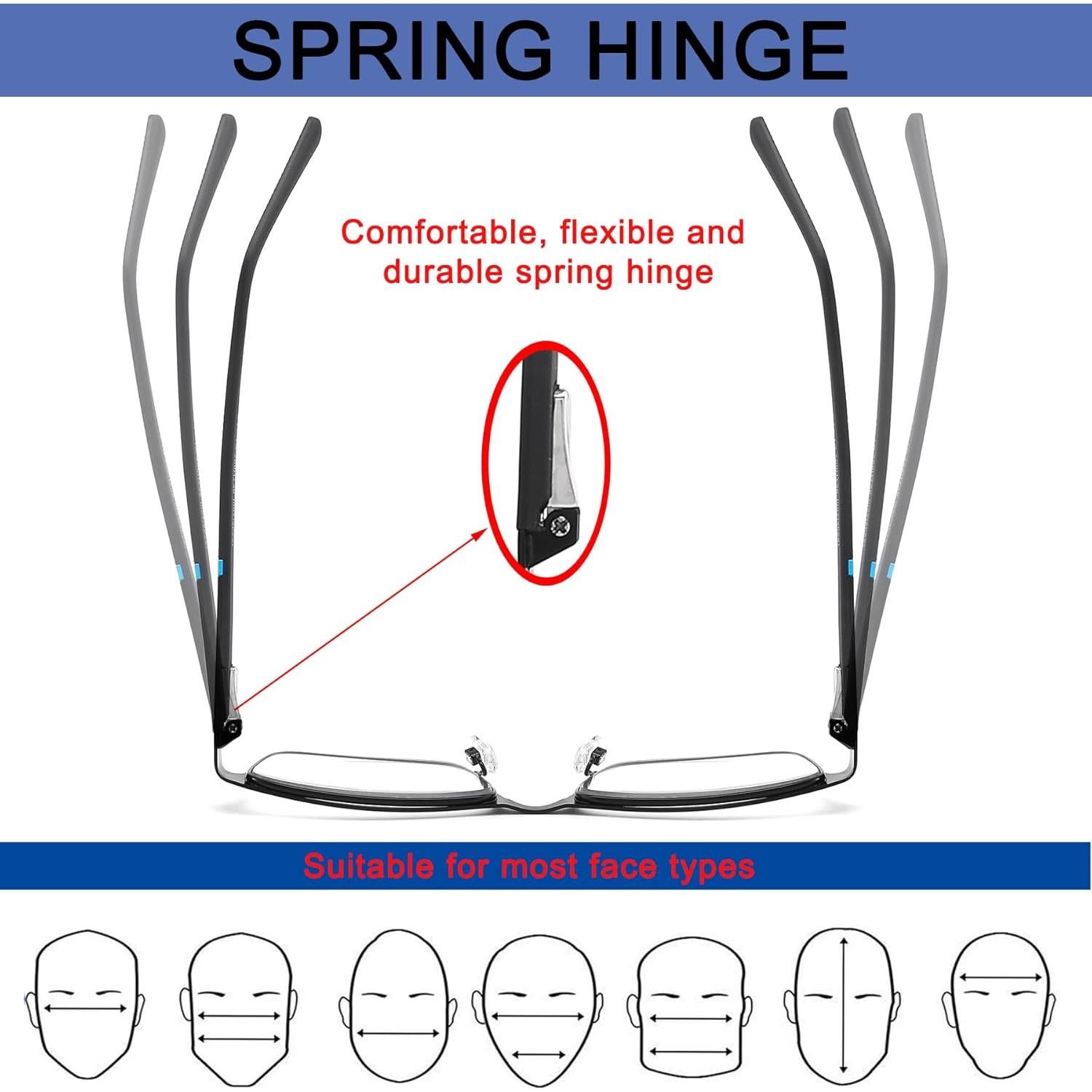 Gafas de lectura 3-Pack Yingte con bloqueo luz azul +2.25