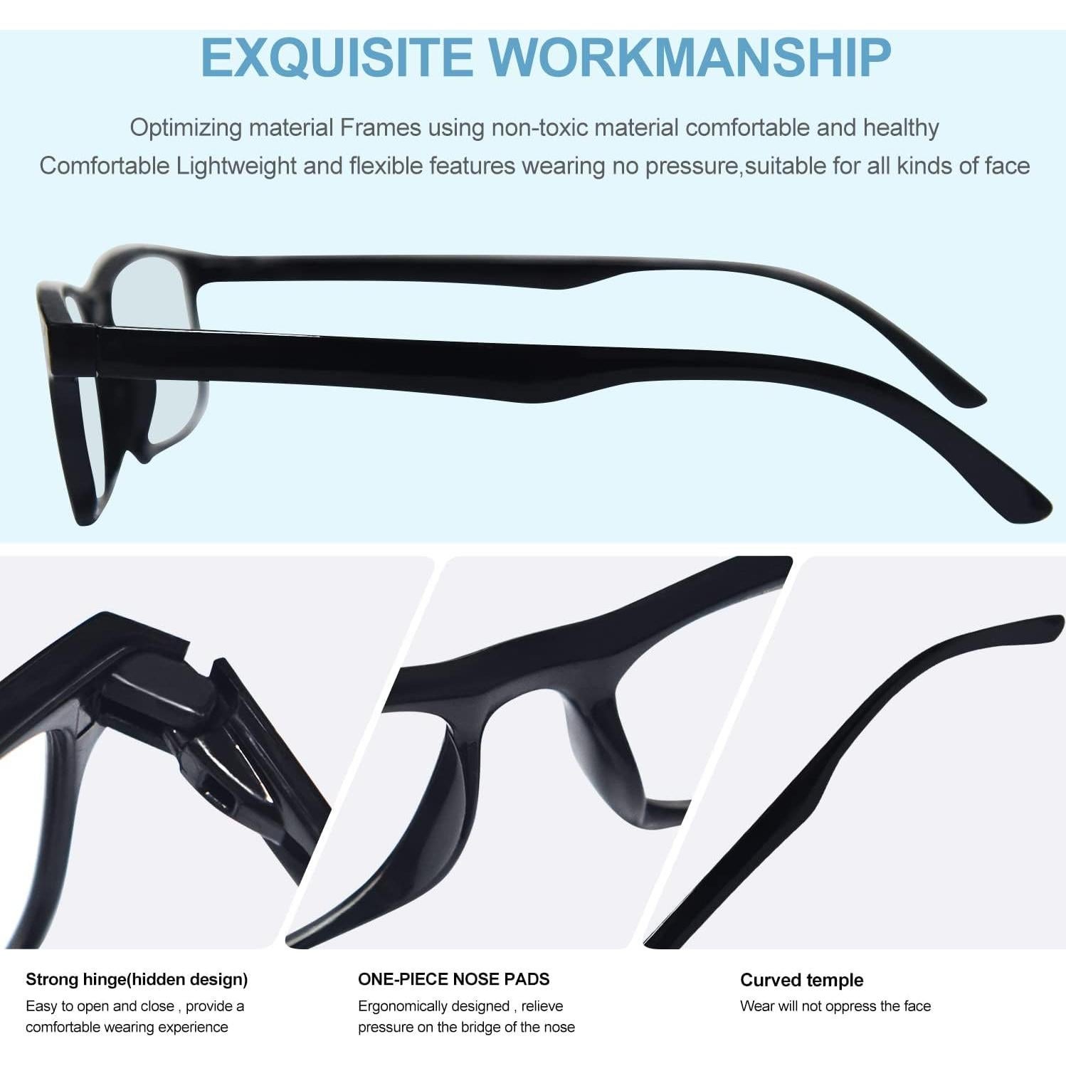 Paquete de 3 Gafas de Lectura CVVTSPE Anti-Luz Azul UV400