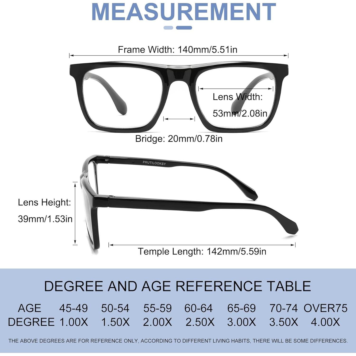 Gafas de lectura PRUTILOOKSY 4-Pack +2.75 luz azul hombres