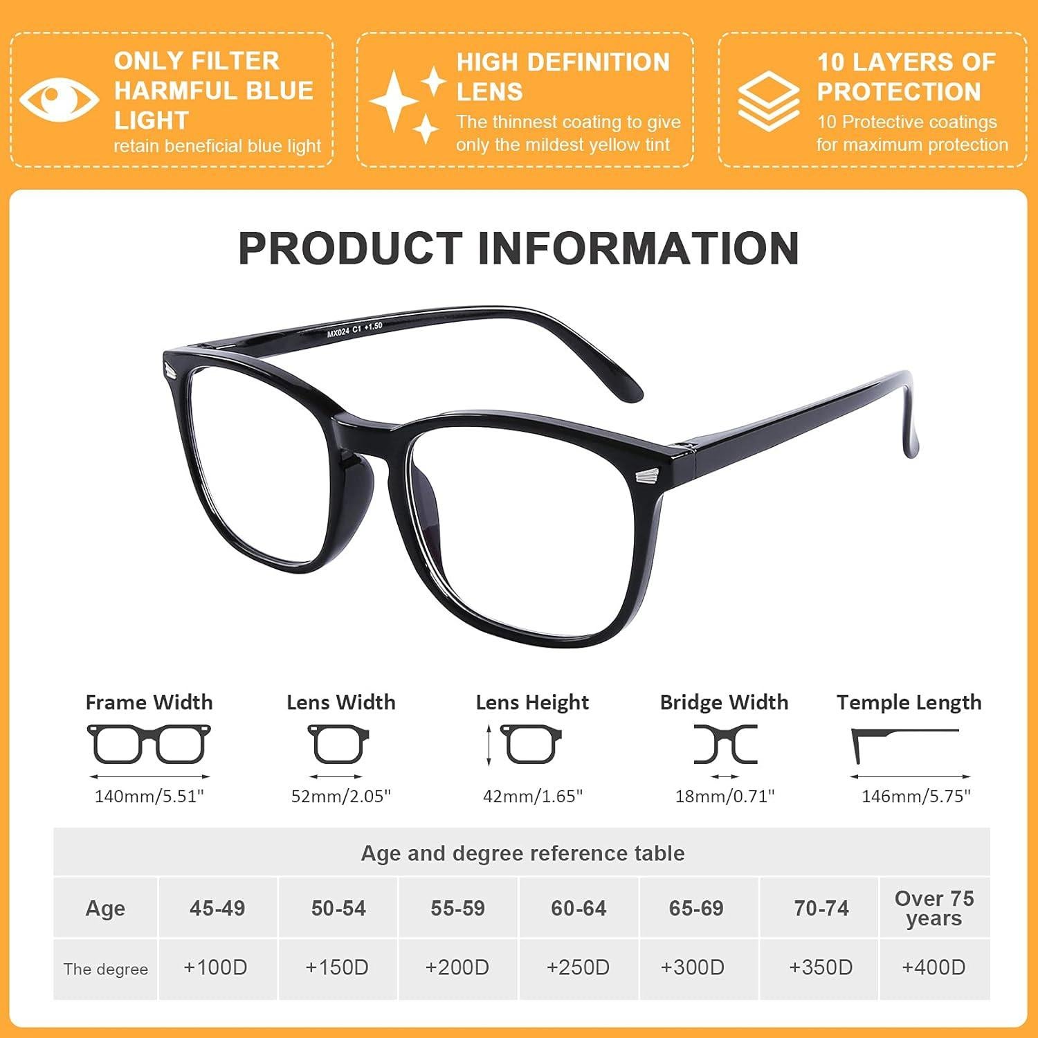 Gafas de Lectura DOOViC Bloqueadoras de Luz Azul 0.0x