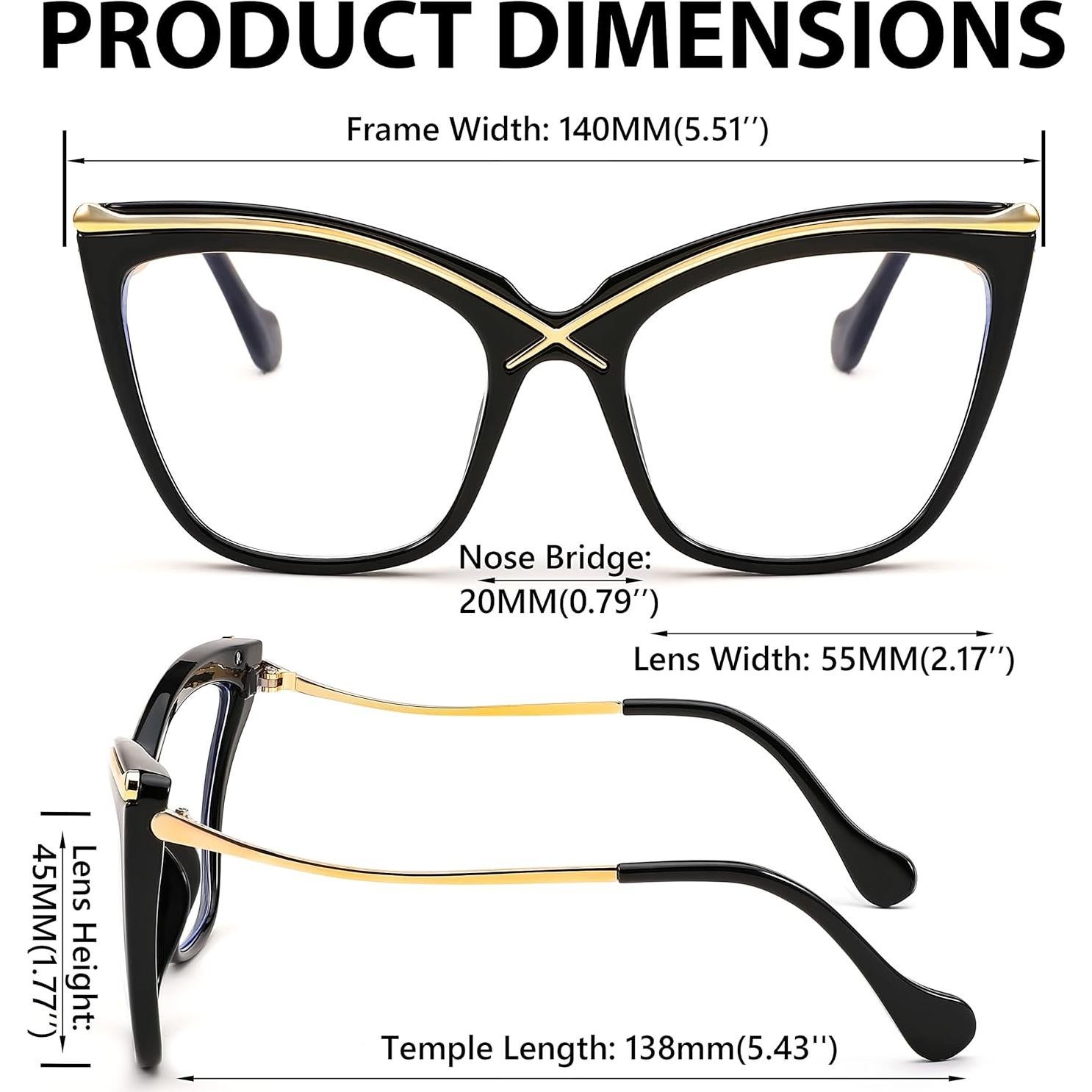 Gafas Cuadradas Sobredimensionadas FEISEDY Anti Luz Azul
