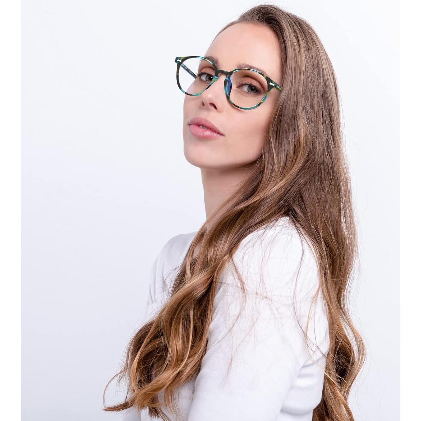 Gafas de Luz Azul CARFIA Redondas Acetato UV400 Mujeres